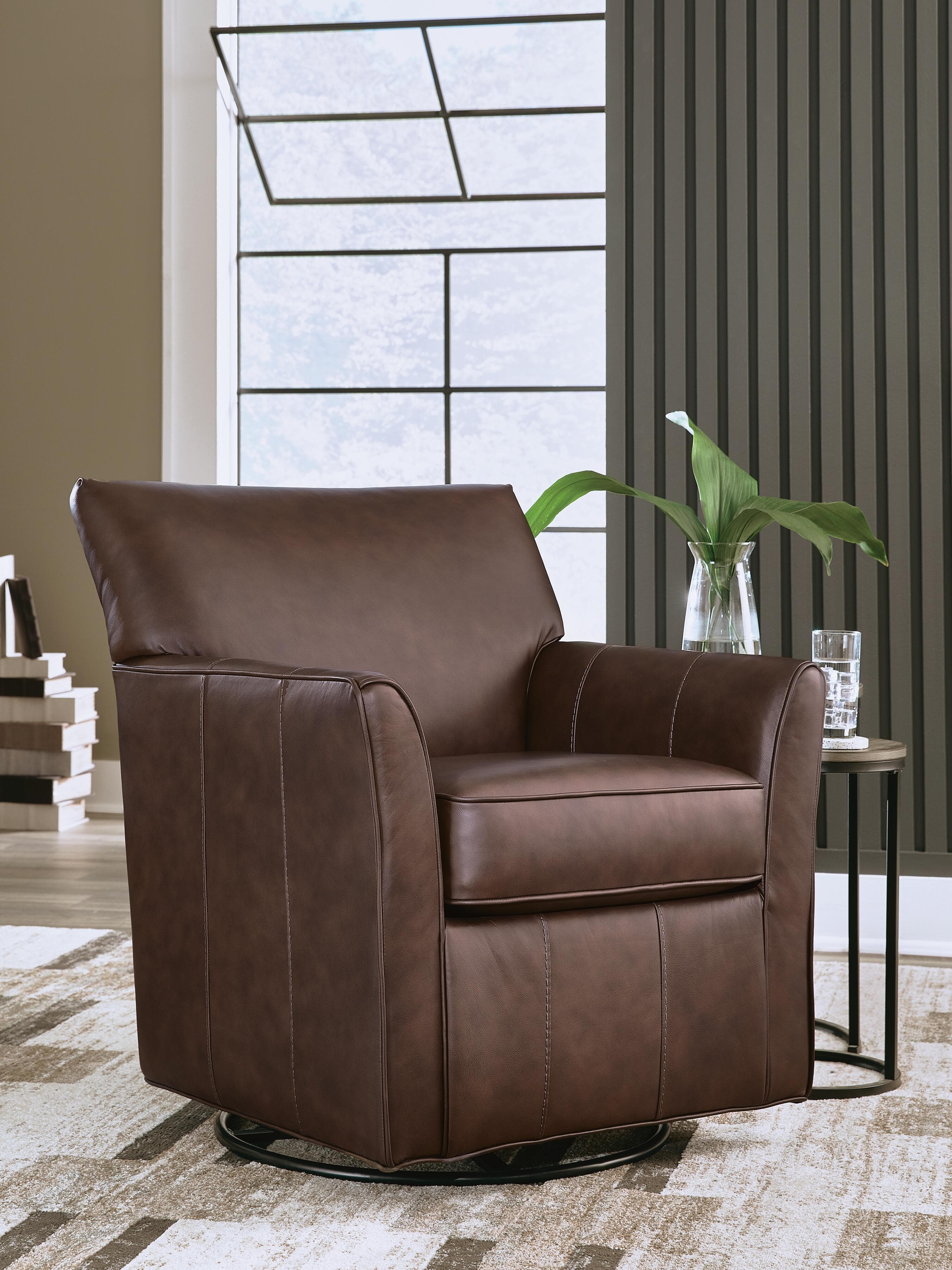 Braydunn Swivel Glider Accent Chair — Espresso Brown — view 2