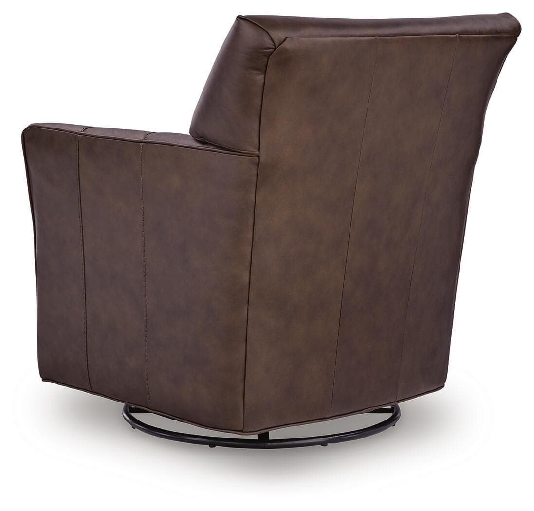 Braydunn Swivel Glider Accent Chair — Espresso Brown — view 5