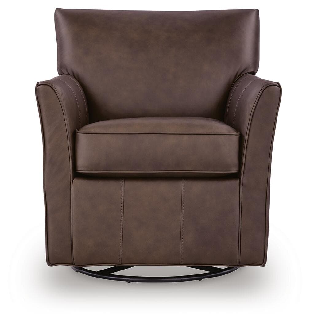 Braydunn Swivel Glider Accent Chair — Espresso Brown — view 3