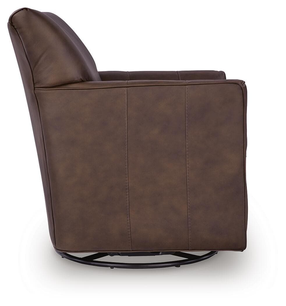 Braydunn Swivel Glider Accent Chair — Espresso Brown — view 4