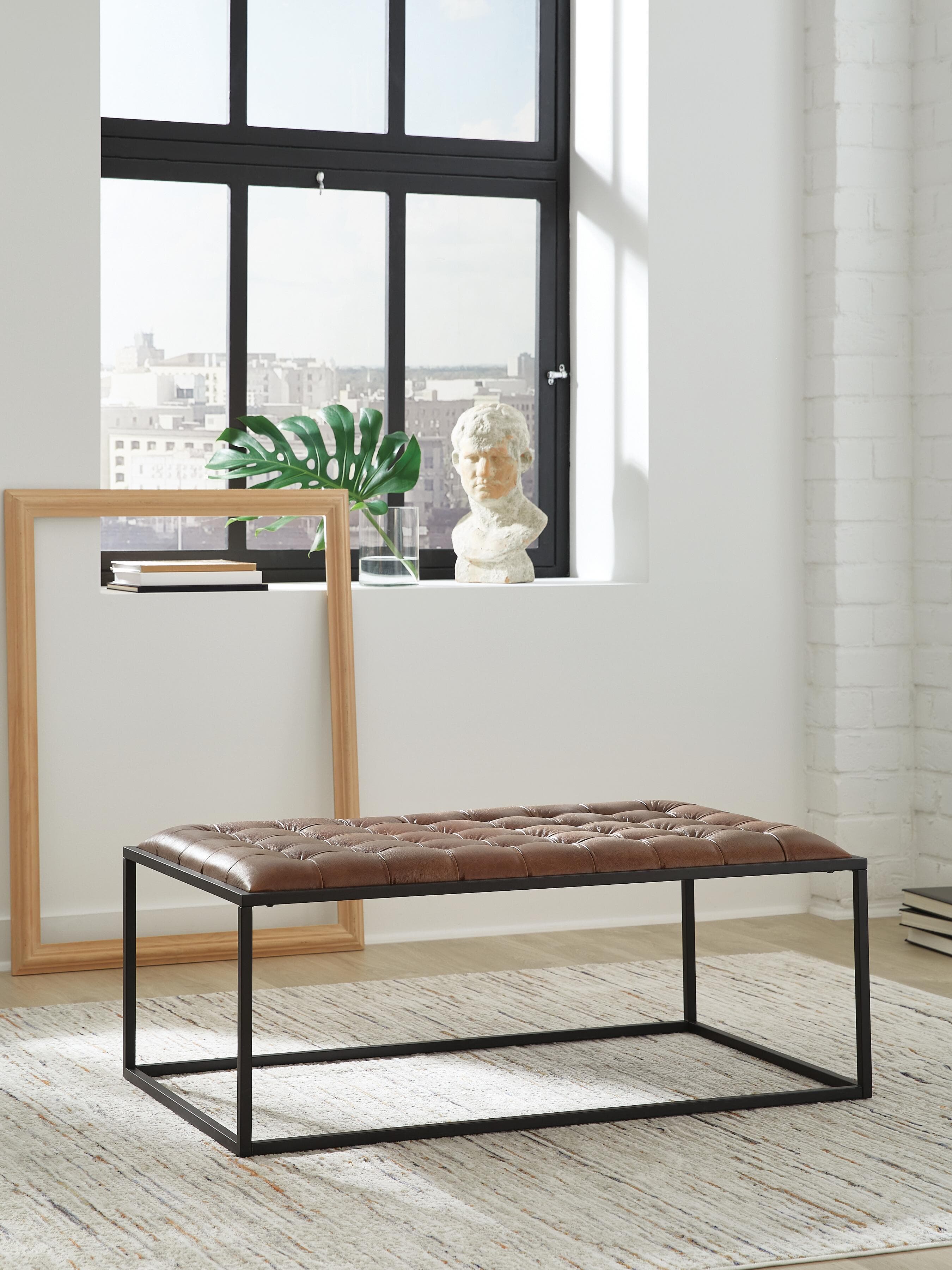 Junsor Coffee Table Ottoman — Brown/Black — view 2
