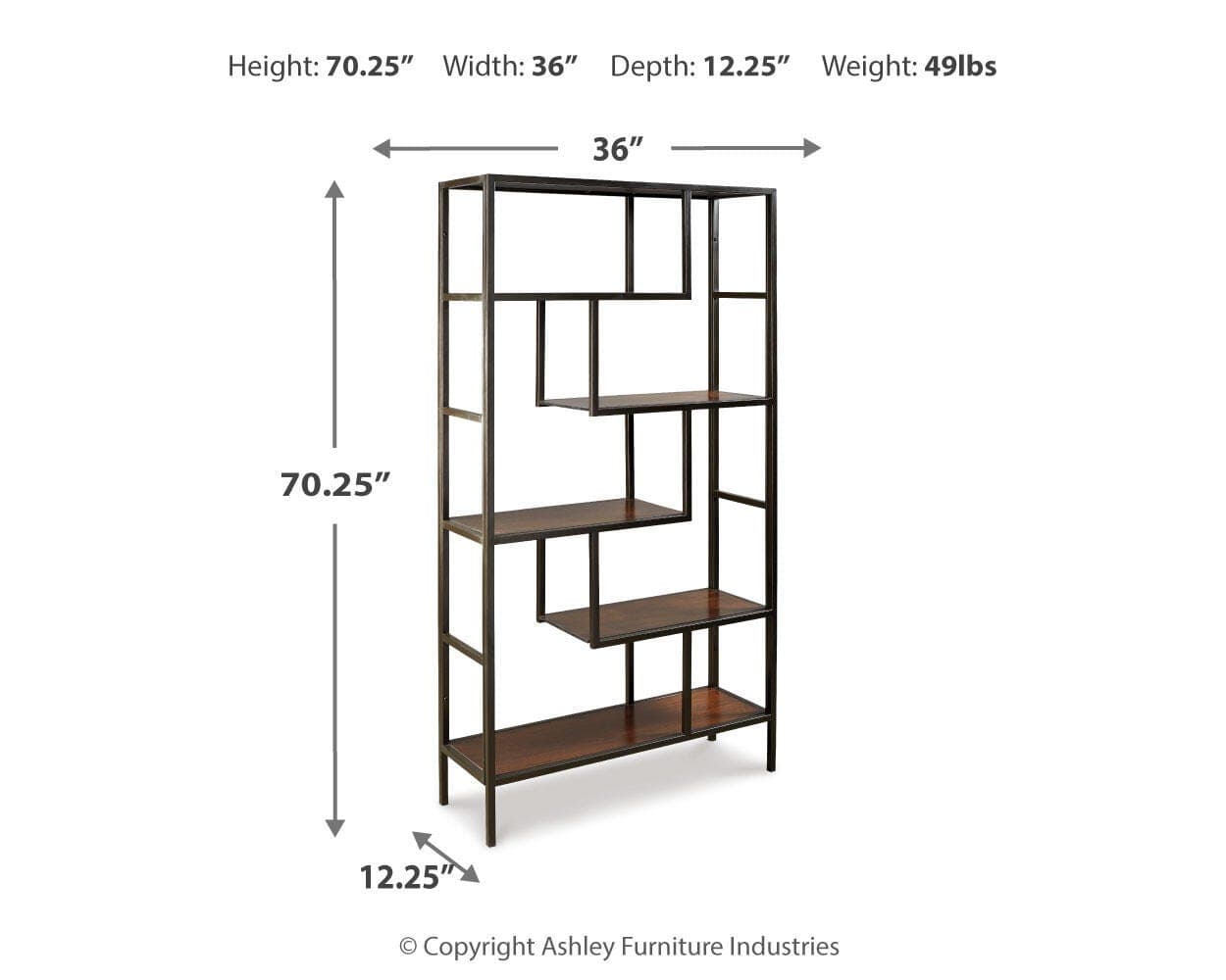 Frankwell Bookcase — Black/Gray — view 4