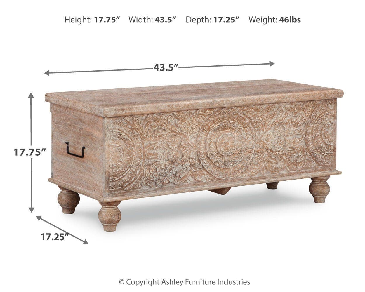 Fossil Ridge Storage Bench — Brown/Beige — view 4