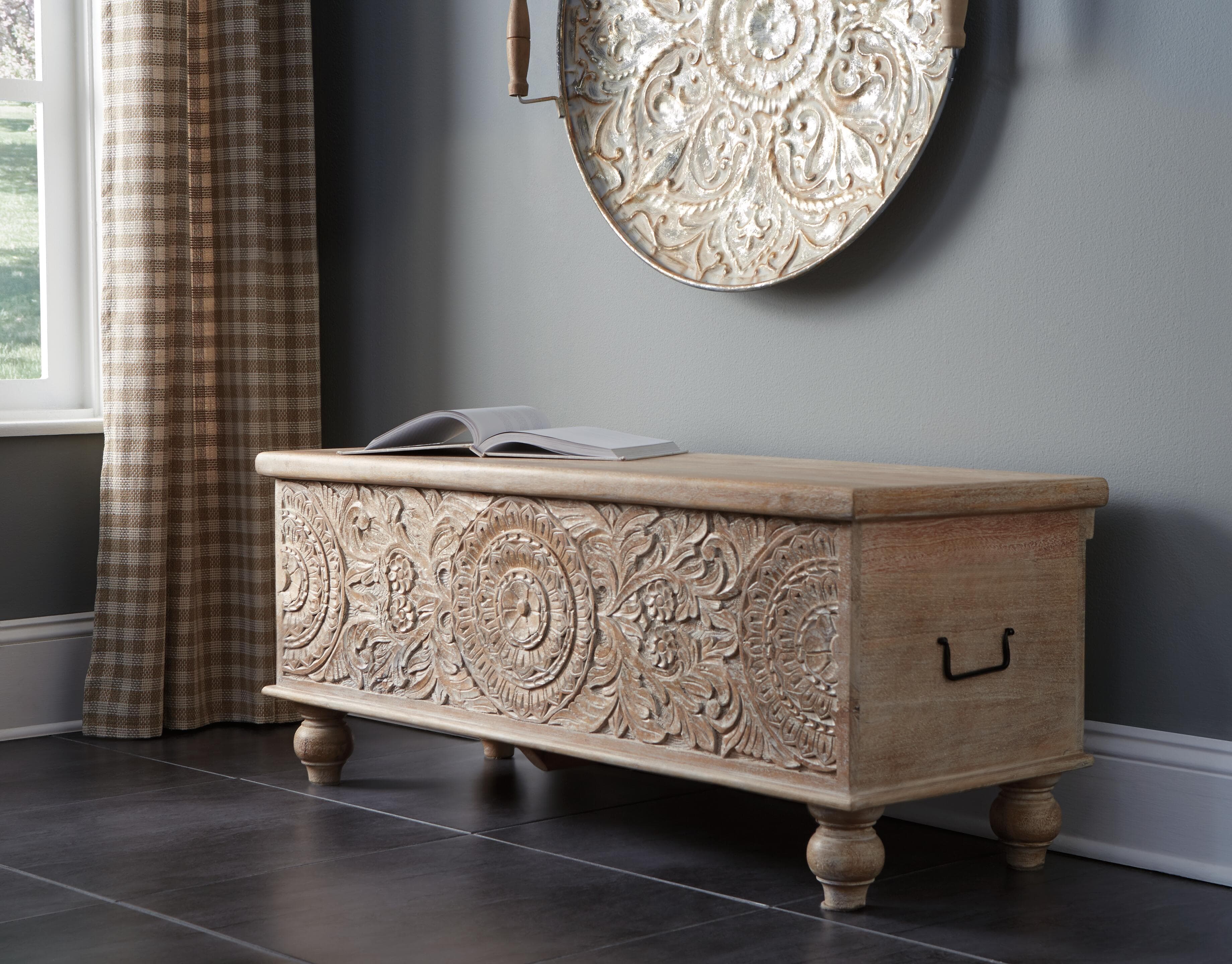 Fossil Ridge Storage Bench — Brown/Beige — view 3