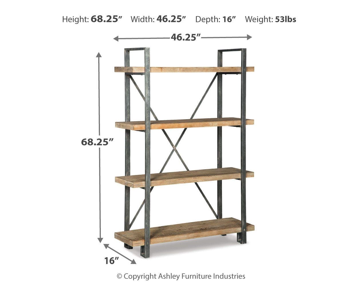 Forestmin Bookcase — Black/Gray & Brown/Beige — view 3