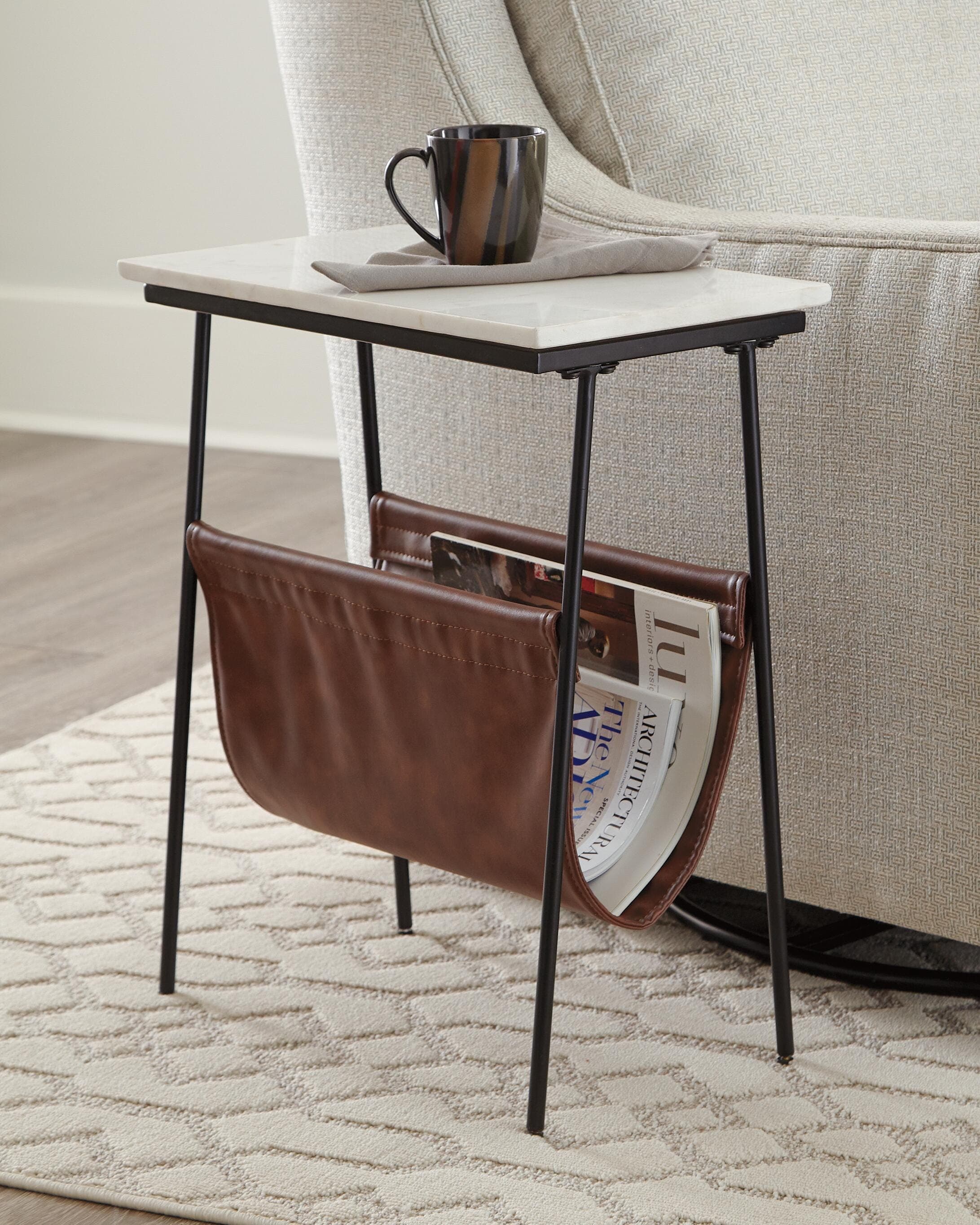 Etanbury Accent Table — White, Black/Gray & Brown/Beige — view 2