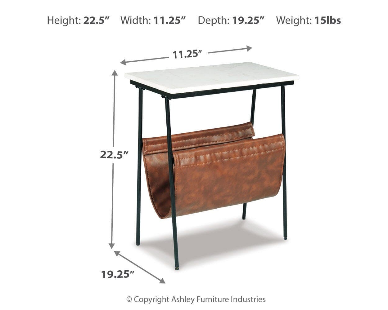 Etanbury Accent Table — White, Black/Gray & Brown/Beige — view 4