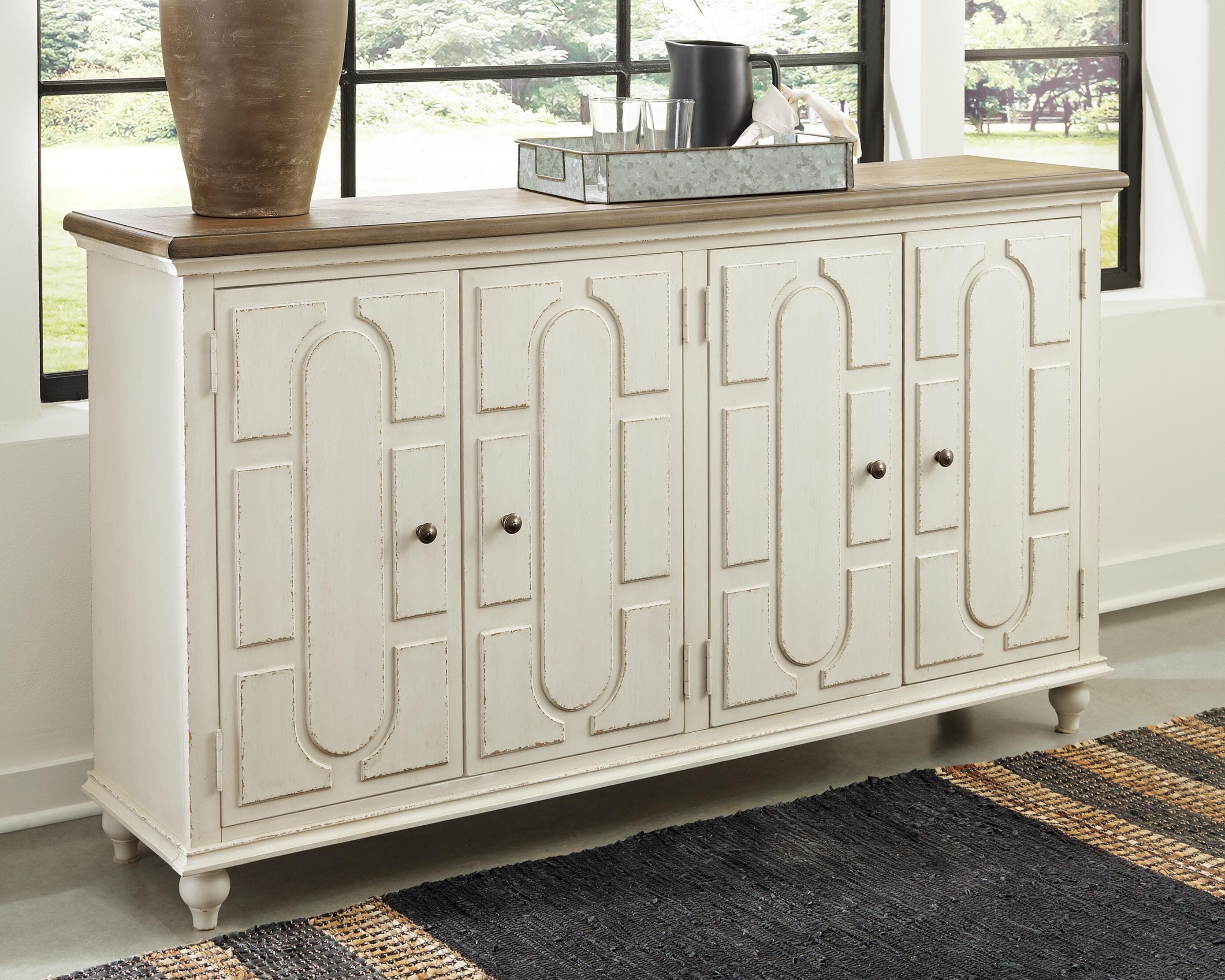 Roranville Accent Cabinet — White & Brown/Beige — view 2