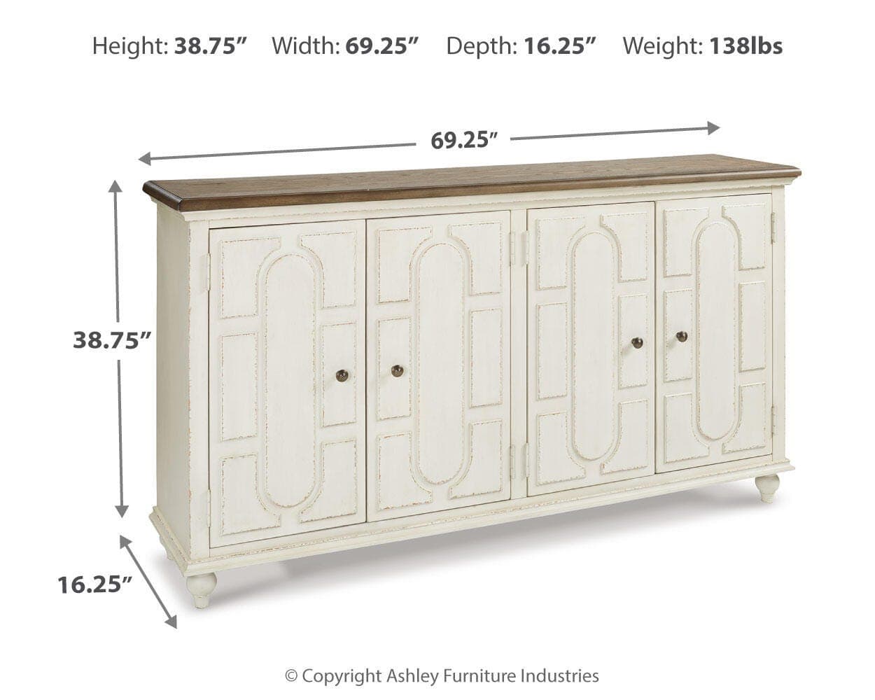 Roranville Accent Cabinet — White & Brown/Beige — view 4
