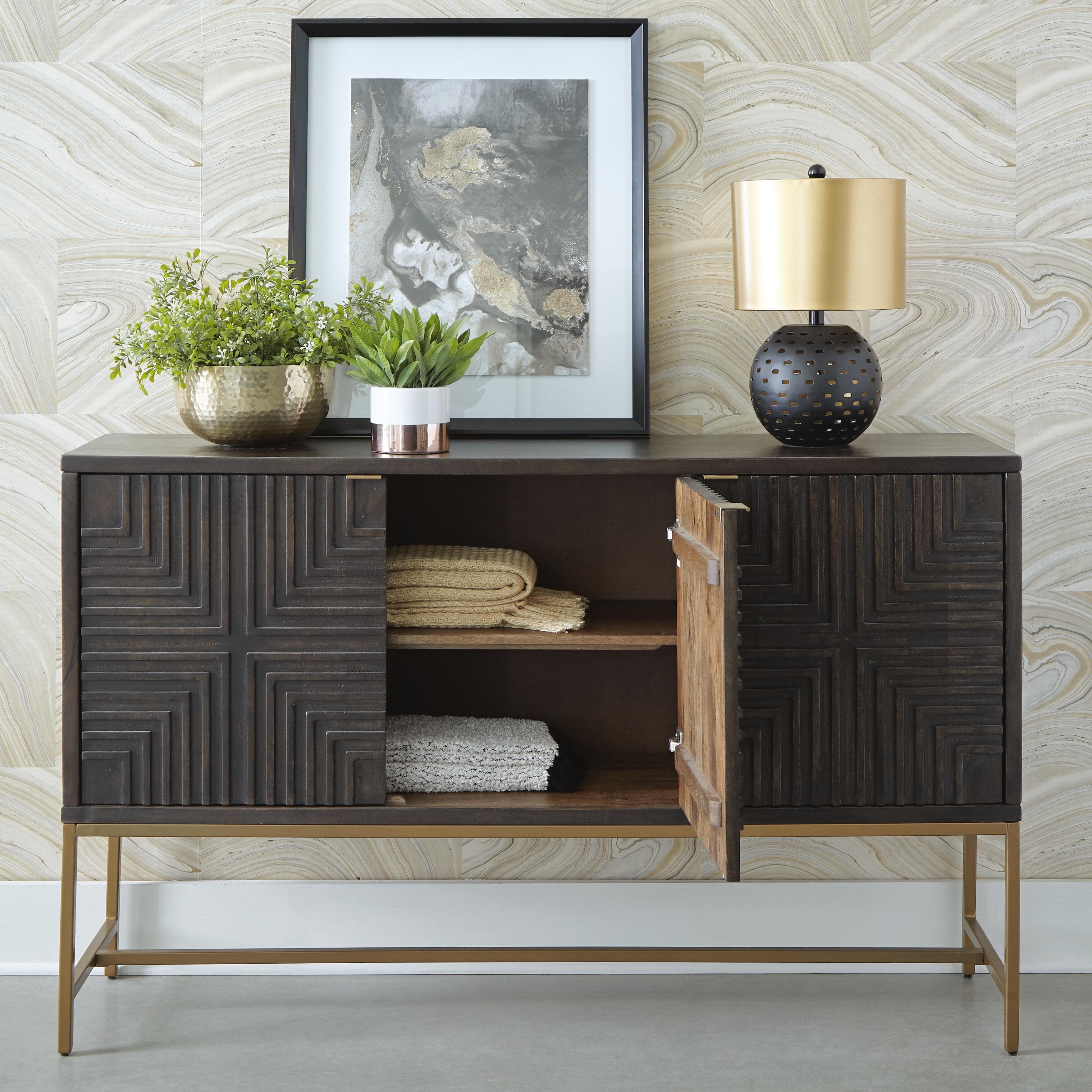 Elinmore Accent Cabinet — Metallic & Brown/Beige — view 6