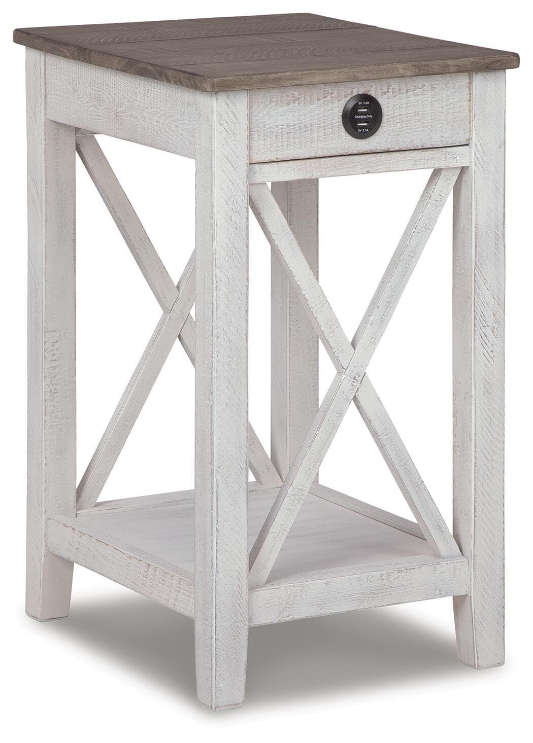 Adalane Accent Table — White & Brown/Beige — view 5