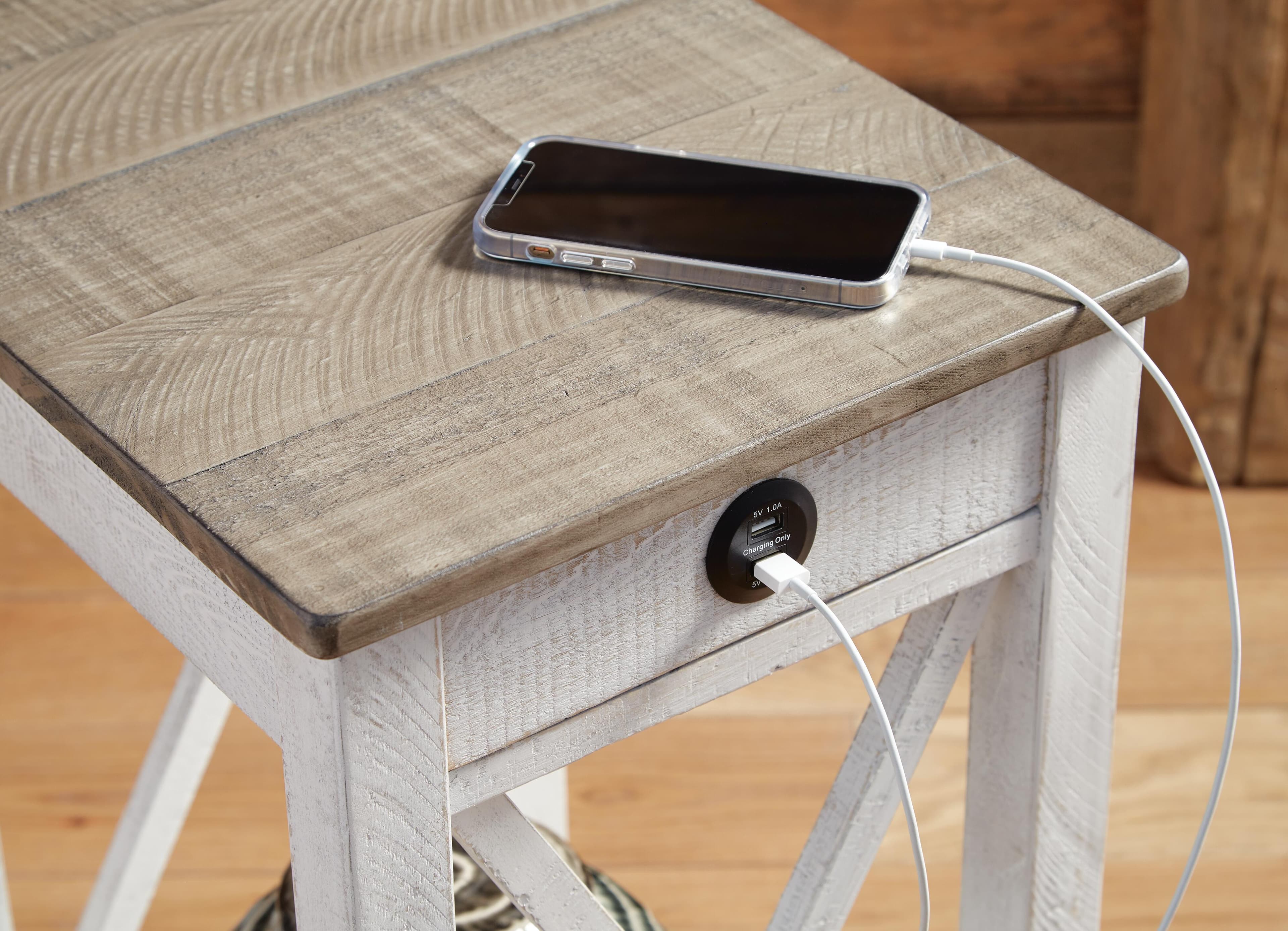 Adalane Accent Table — White & Brown/Beige — view 7