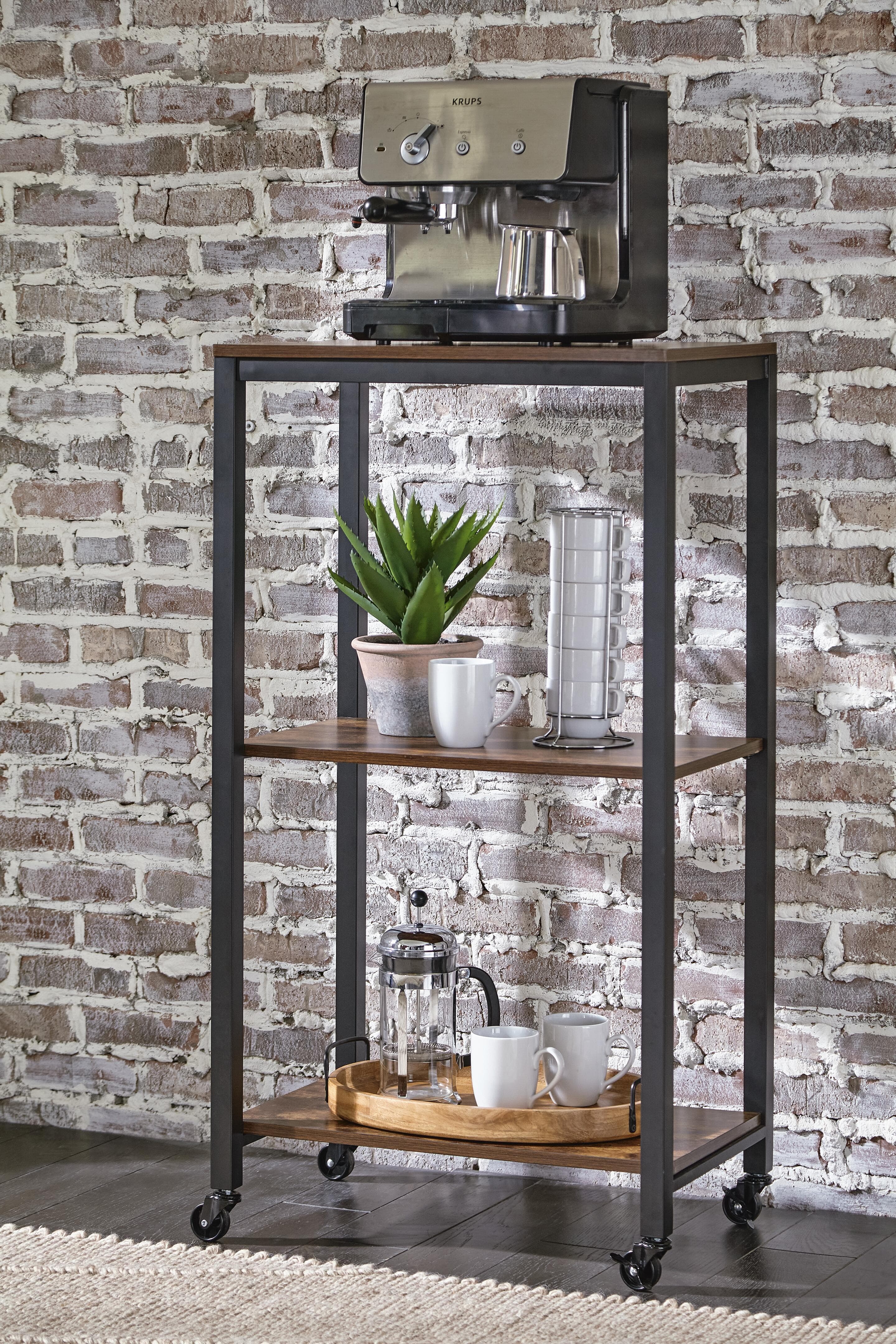 Bevinfield Bar Cart — Black/Gray & Brown/Beige — view 2