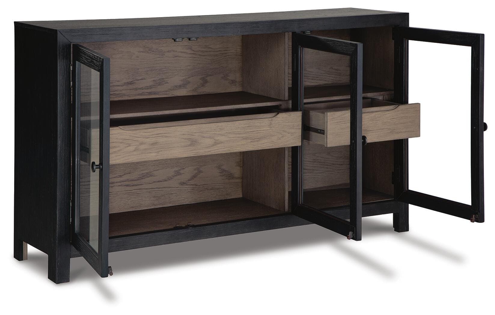 Lenston Accent Cabinet — Black/Gray — view 3