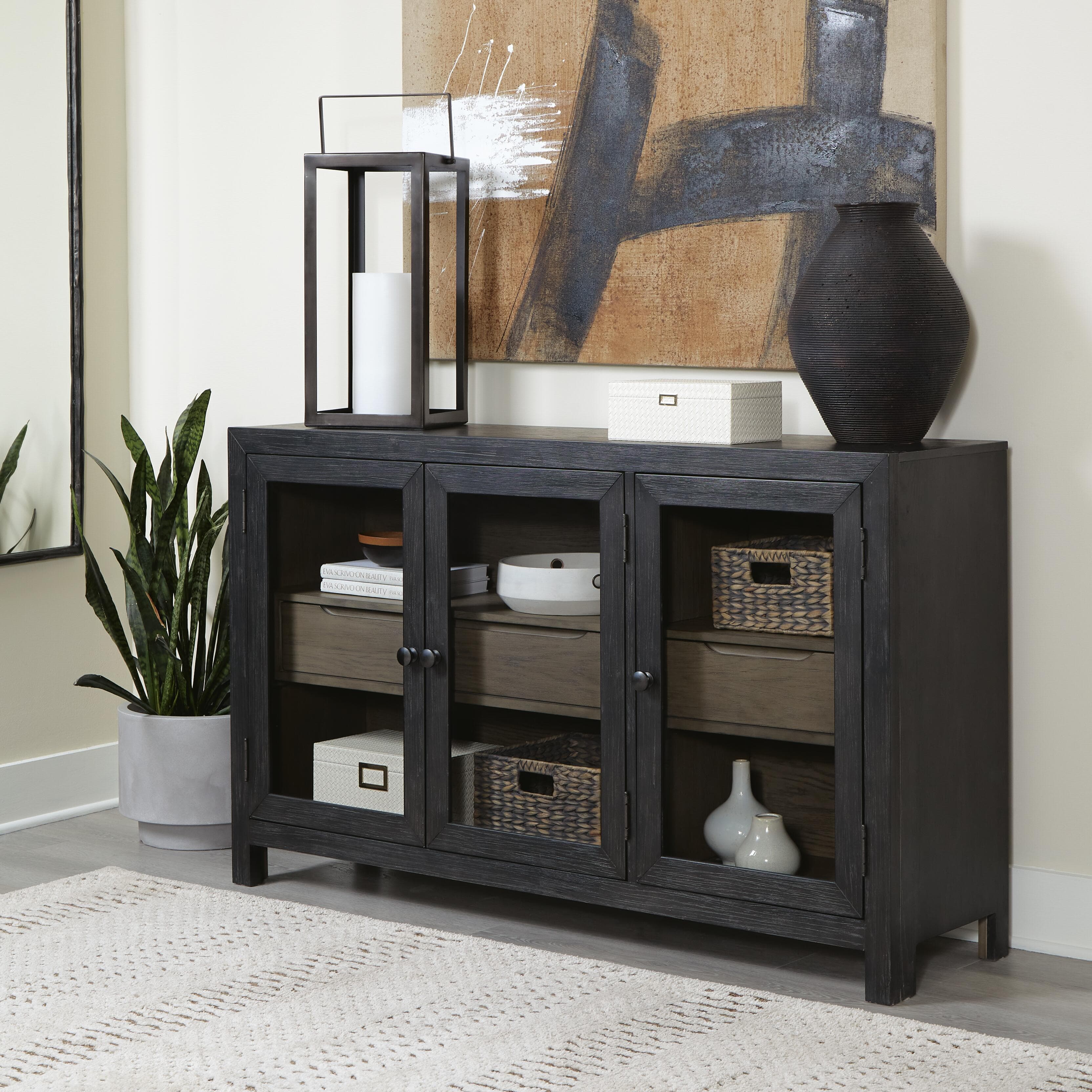 Lenston Accent Cabinet — Black/Gray — view 2