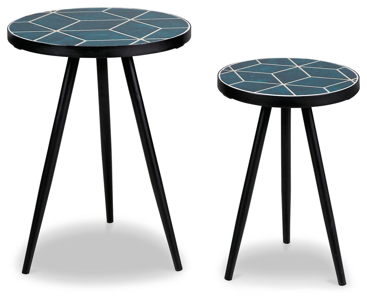 Clairbelle Accent Table (Set of 2) — Black/Gray & Green — view 3