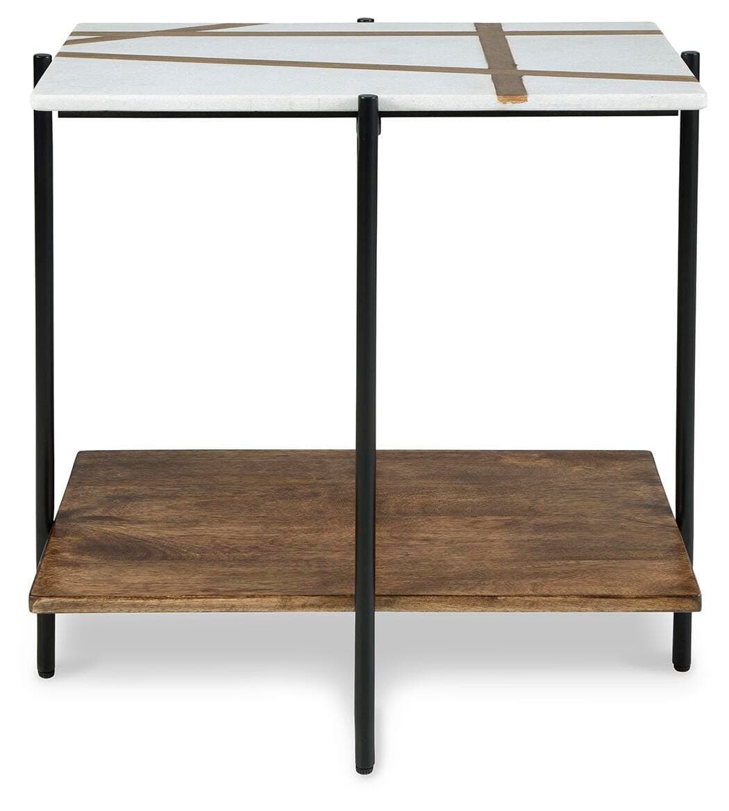 Braxmore Accent Table — White & Brown/Beige — view 3