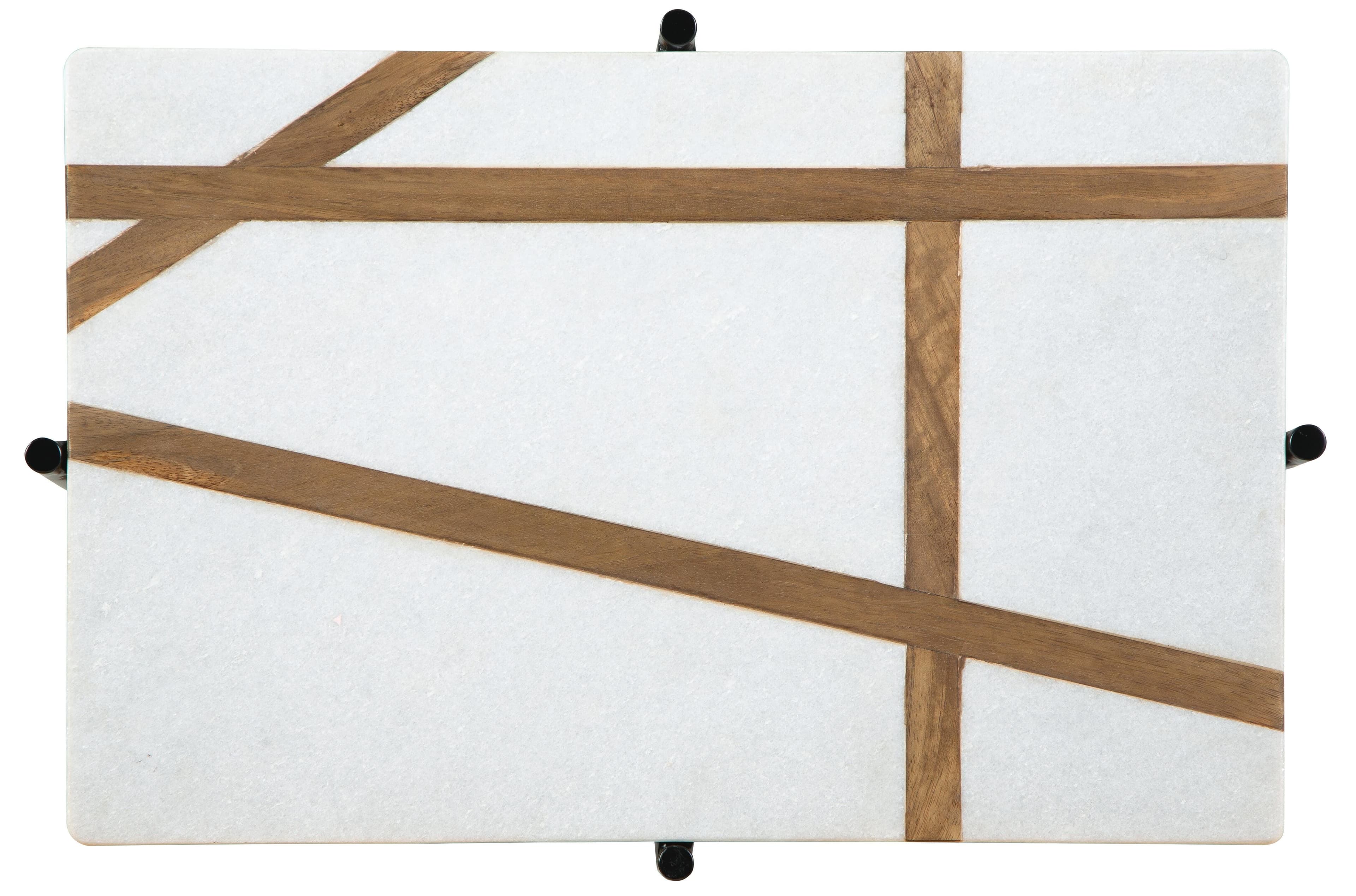 Braxmore Accent Table — White & Brown/Beige — view 4