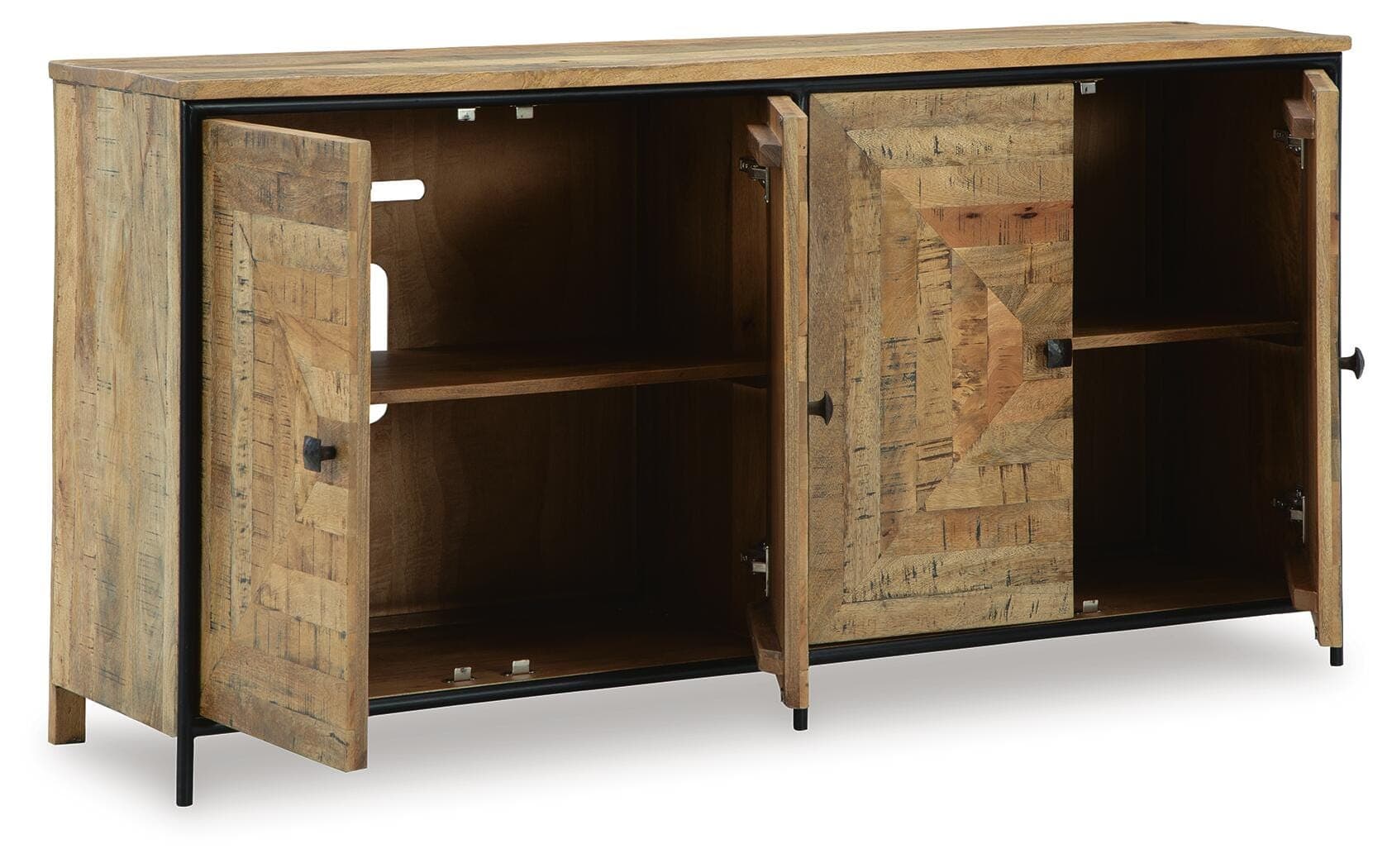 Camney Accent Cabinet — Black/Gray & Brown/Beige — view 3