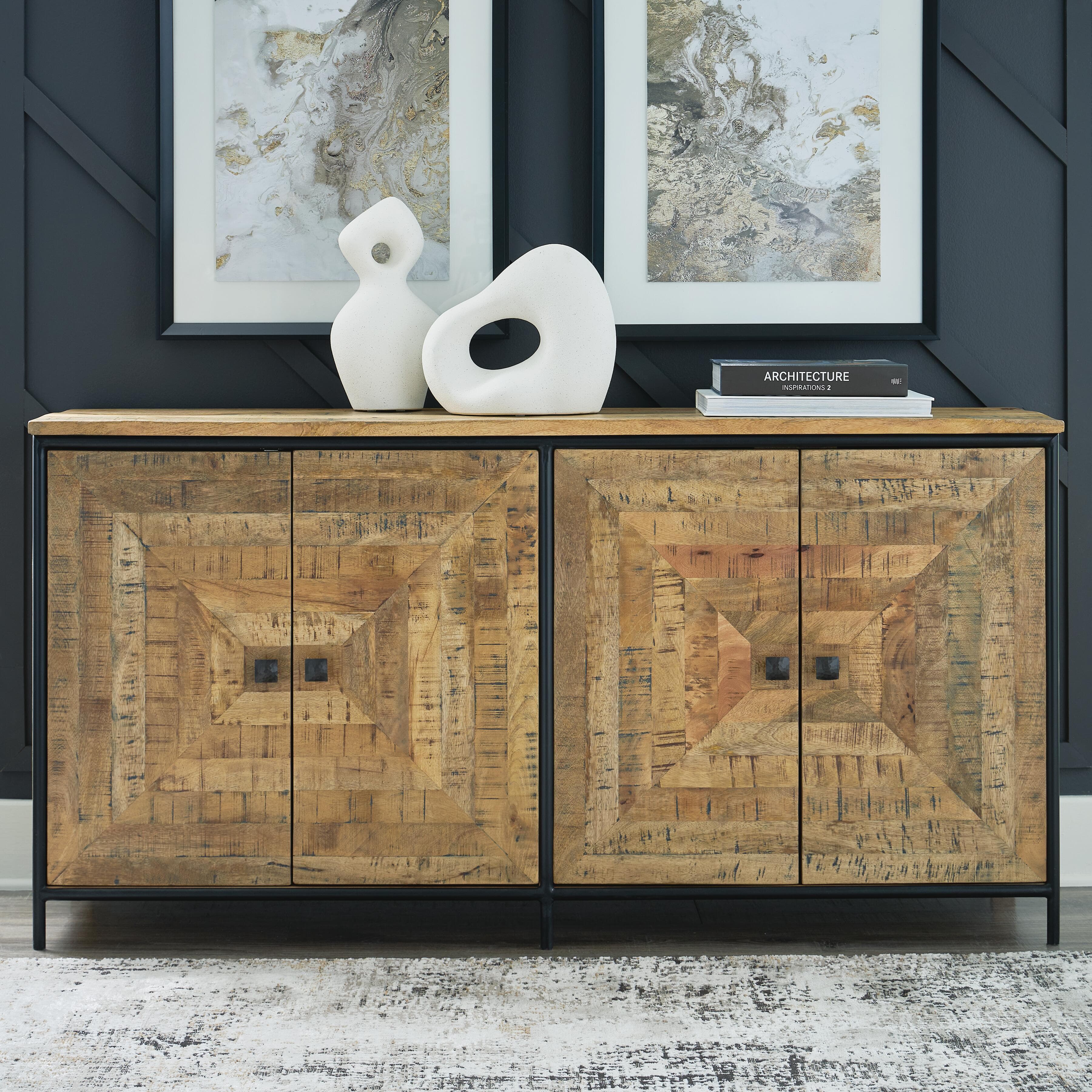 Camney Accent Cabinet — Black/Gray & Brown/Beige — view 2
