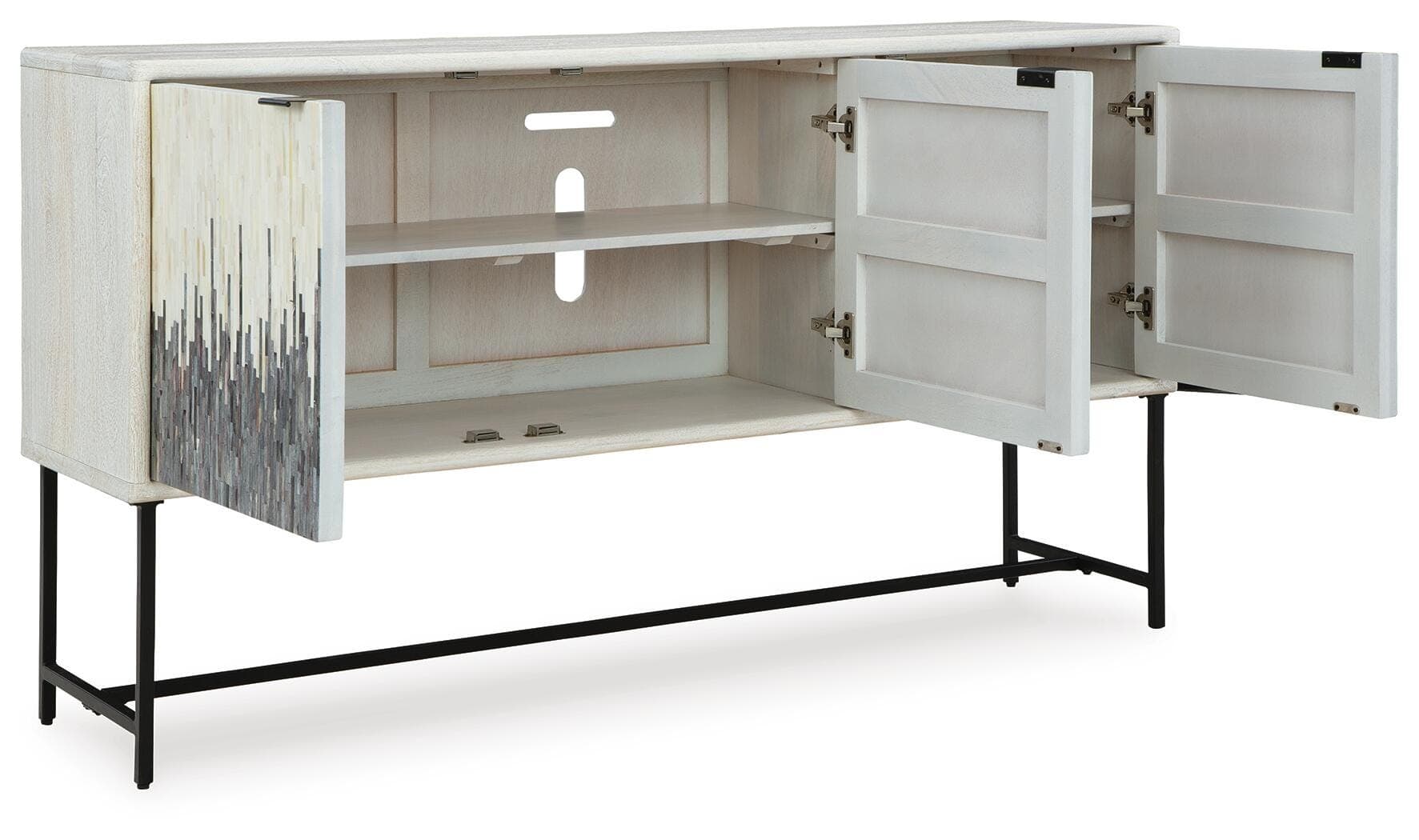 Freyton Accent Cabinet — White & Black/Gray — view 3