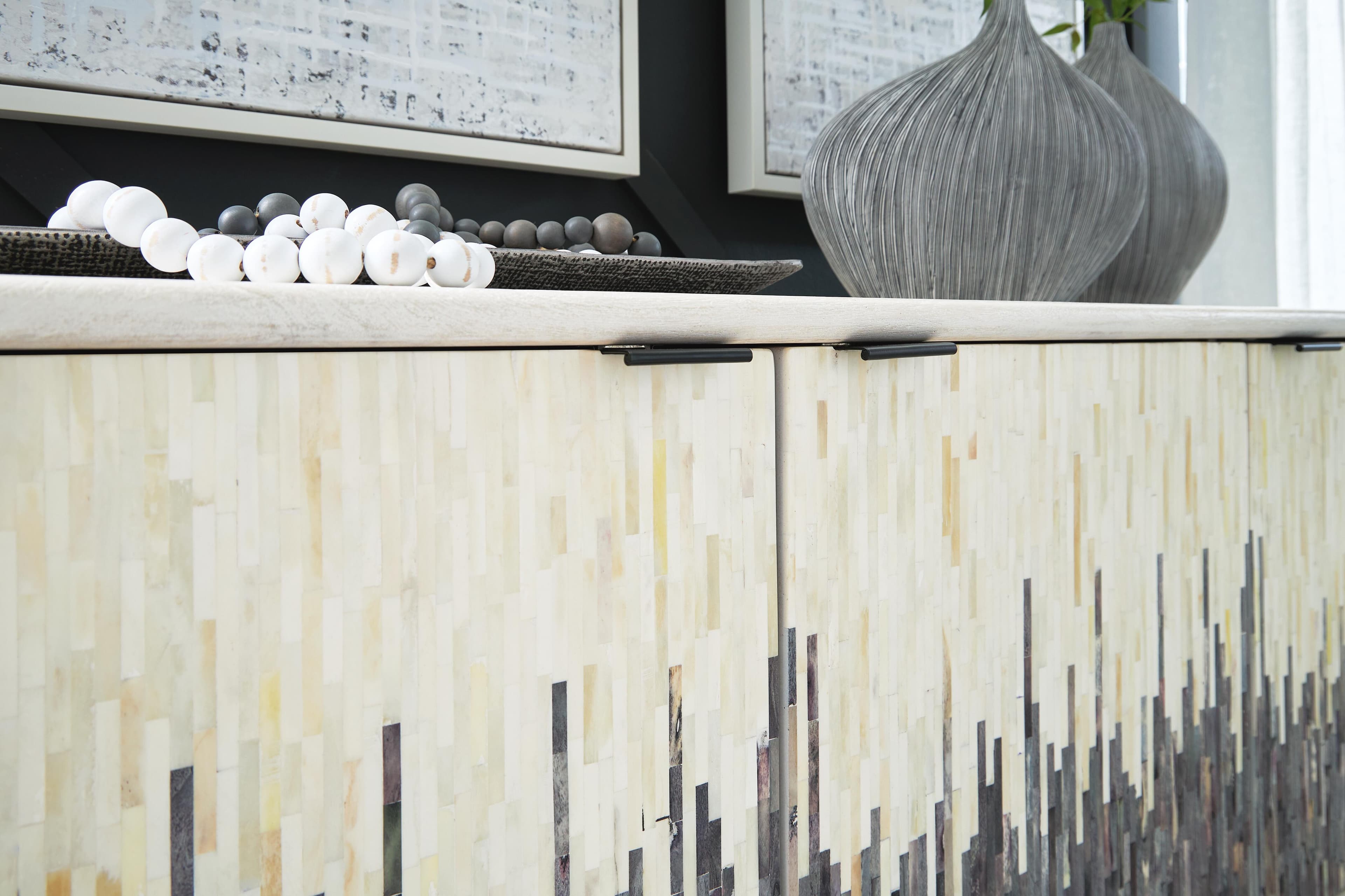 Freyton Accent Cabinet — White & Black/Gray — view 7