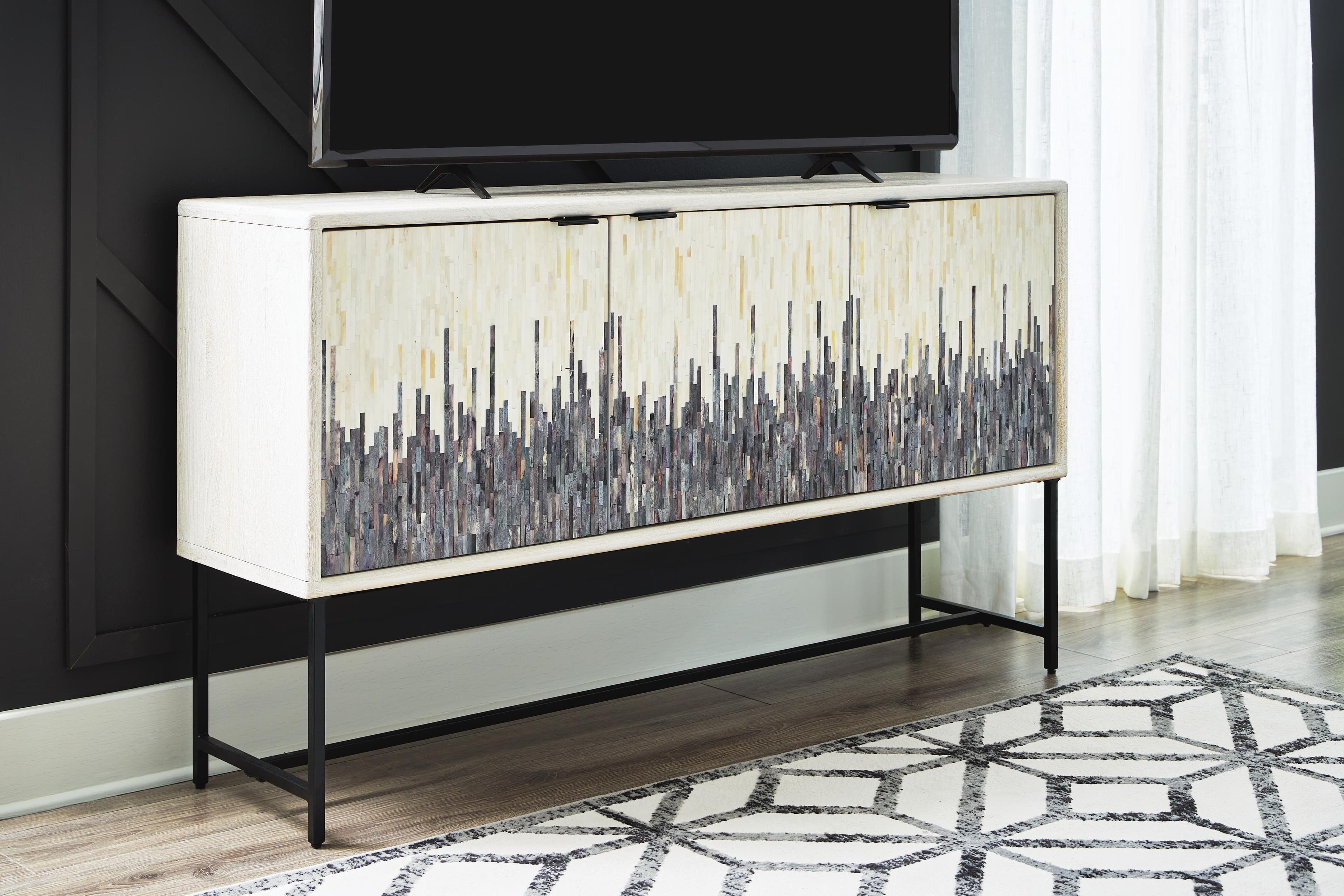 Freyton Accent Cabinet — White & Black/Gray — view 6