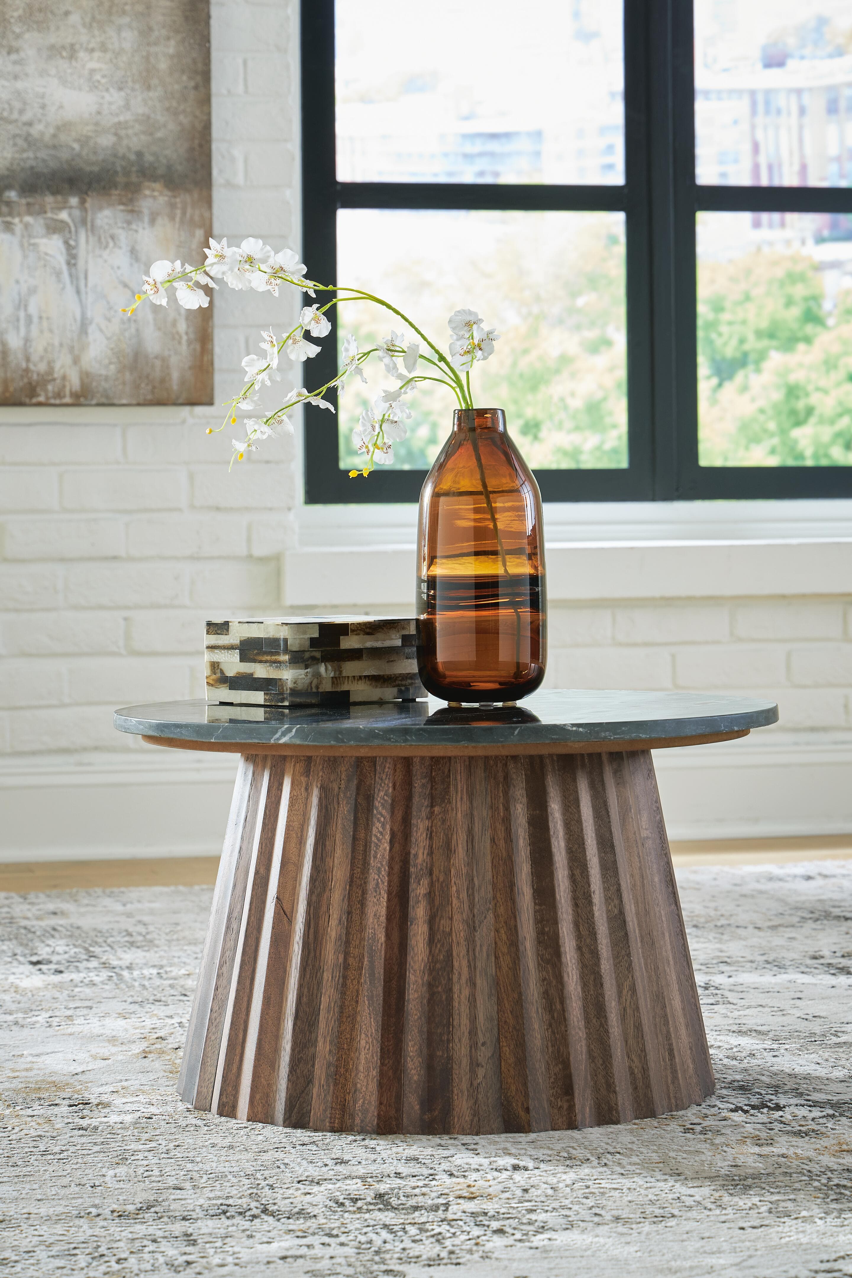 Ceilby Accent Coffee Table — Black/Gray & Brown/Beige — view 2