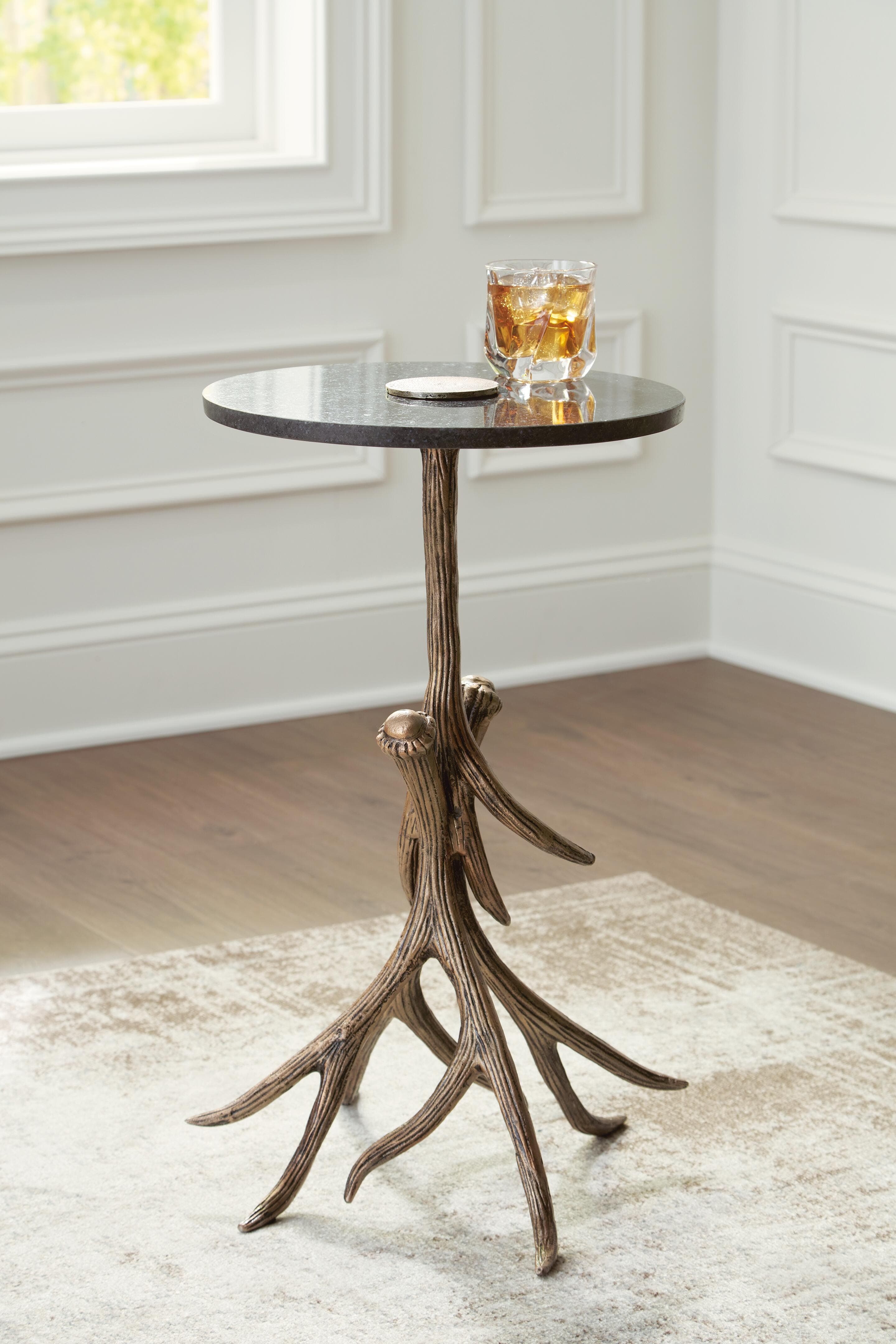 Lemkins Accent Table — Metallic & Black/Gray — view 2