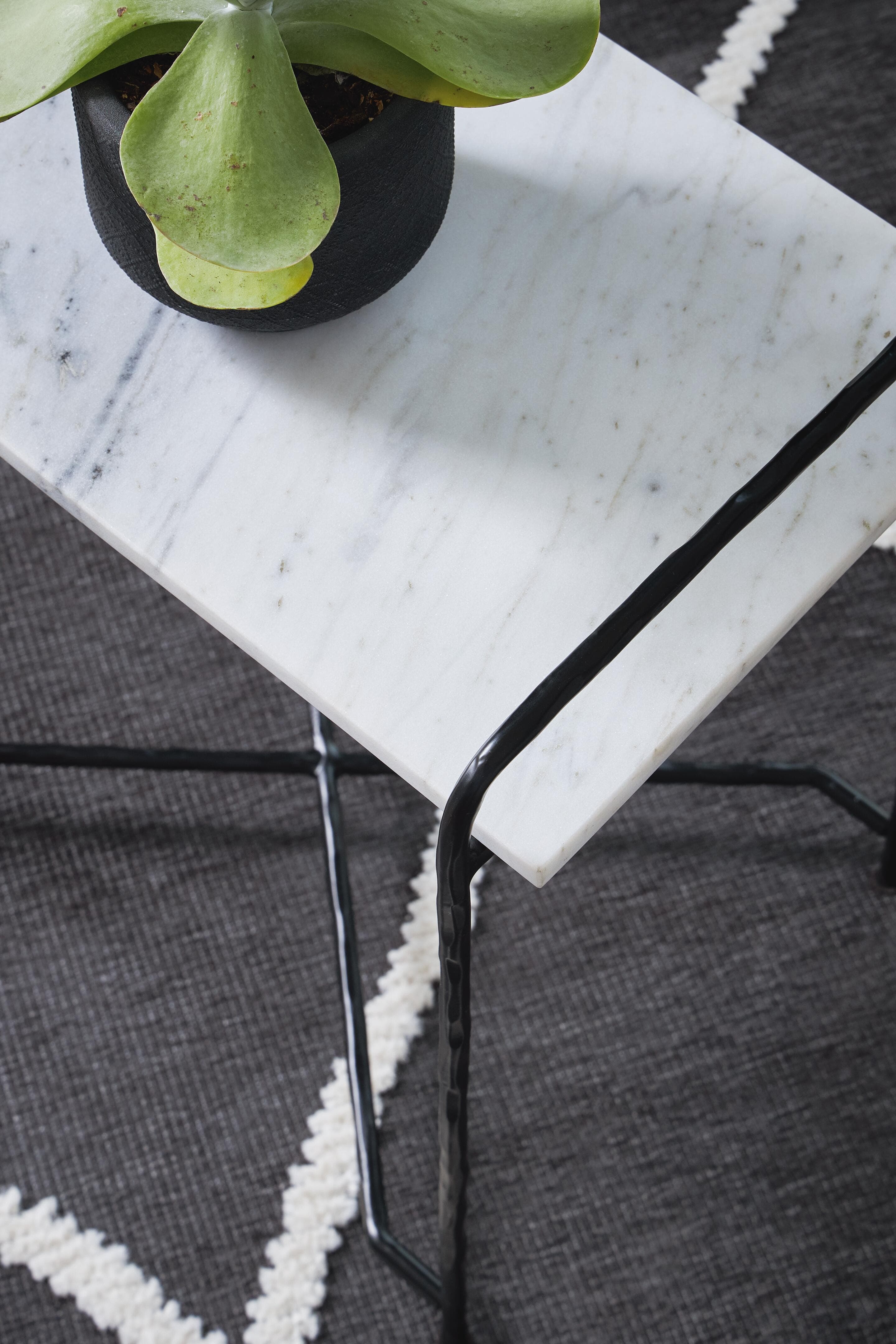 Ashber Accent Table — White & Black/Gray — view 5