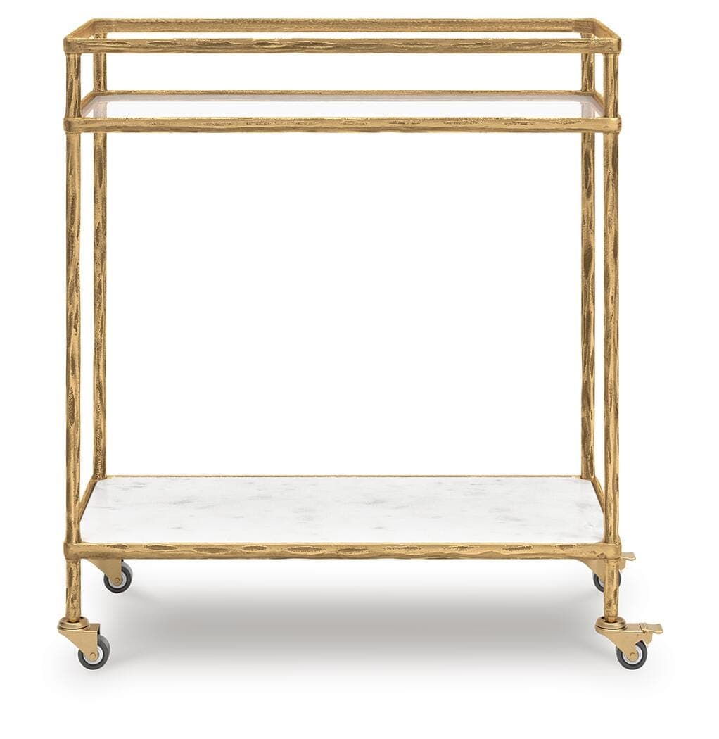 Plattfield Bar Cart — White & Metallic — view 3