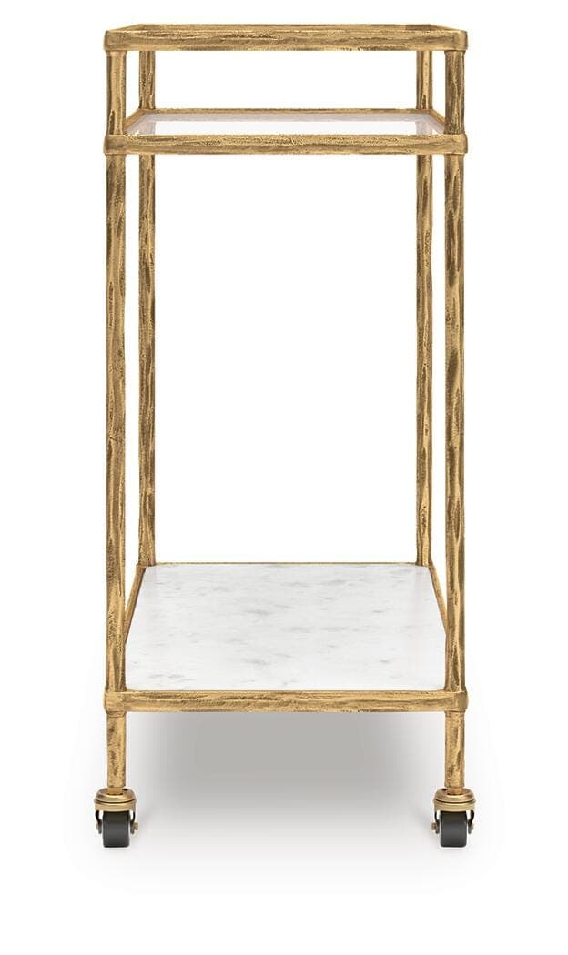 Plattfield Bar Cart — White & Metallic — view 4