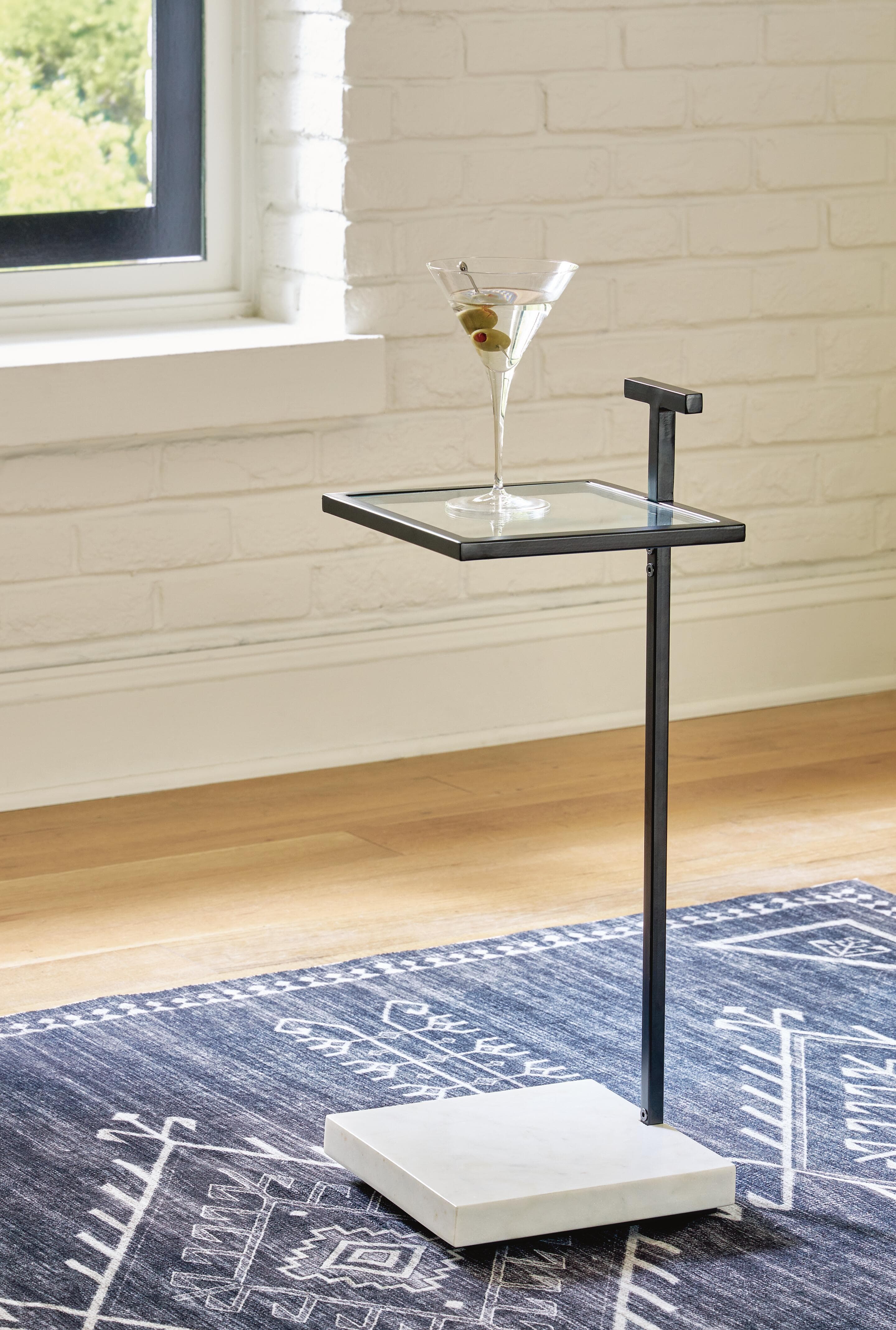 Mannill Accent Table — White & Black/Gray — view 2