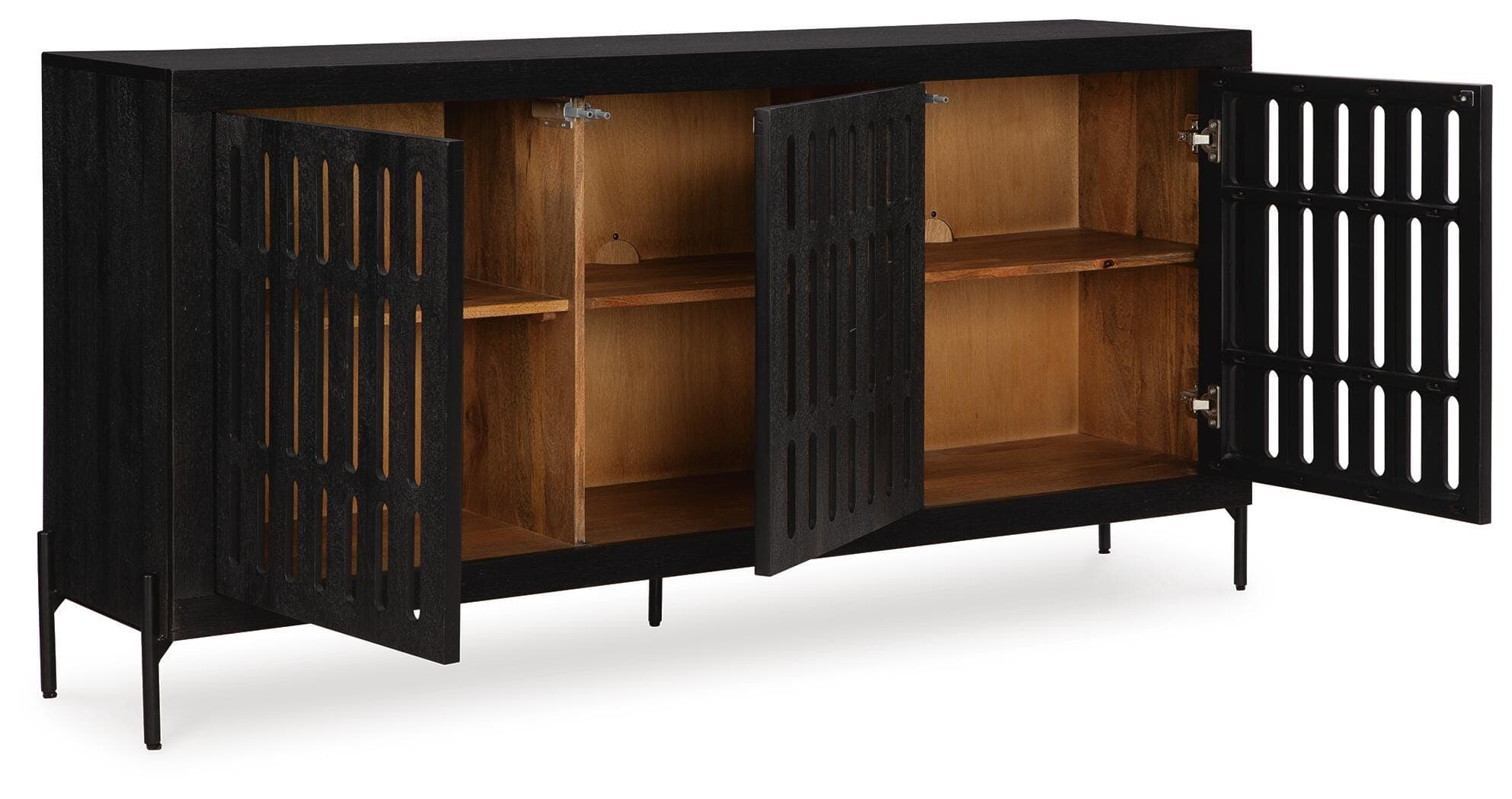 Vallisburg Accent Cabinet — Black/Gray & Brown/Beige — view 3