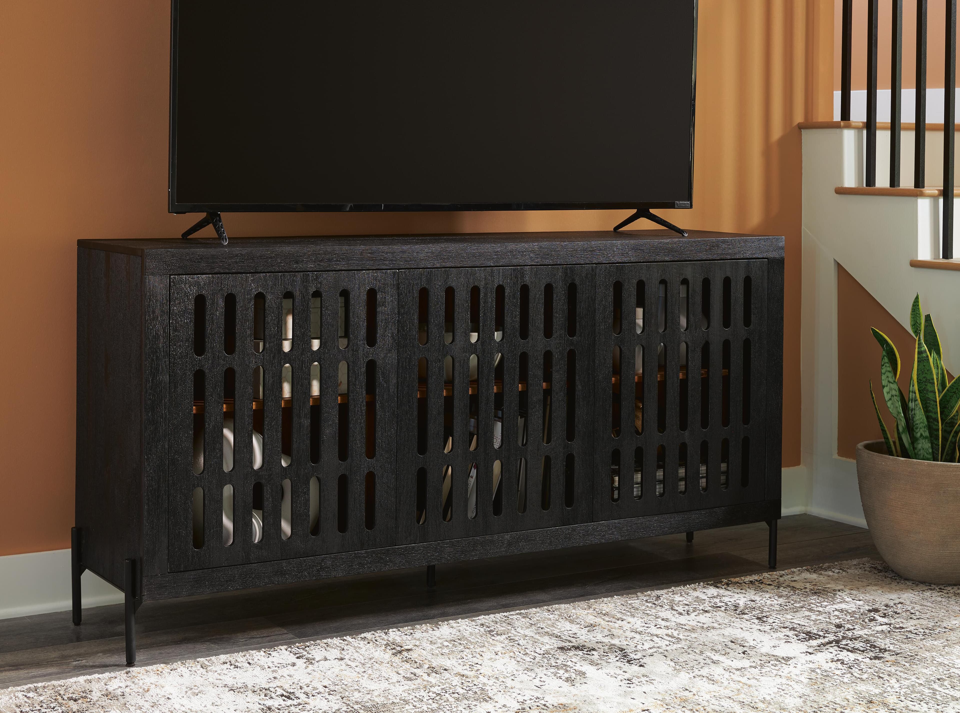 Vallisburg Accent Cabinet — Black/Gray & Brown/Beige — view 6