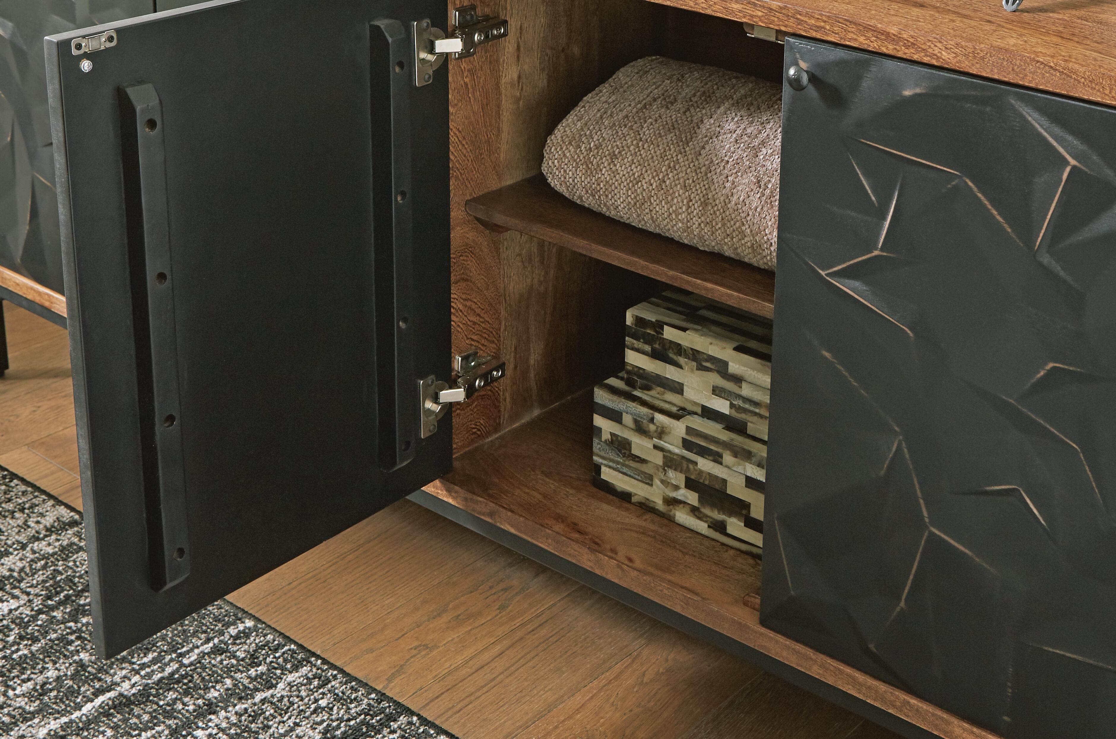 Dorannby Accent Cabinet — Black/Gray & Brown/Beige — view 7