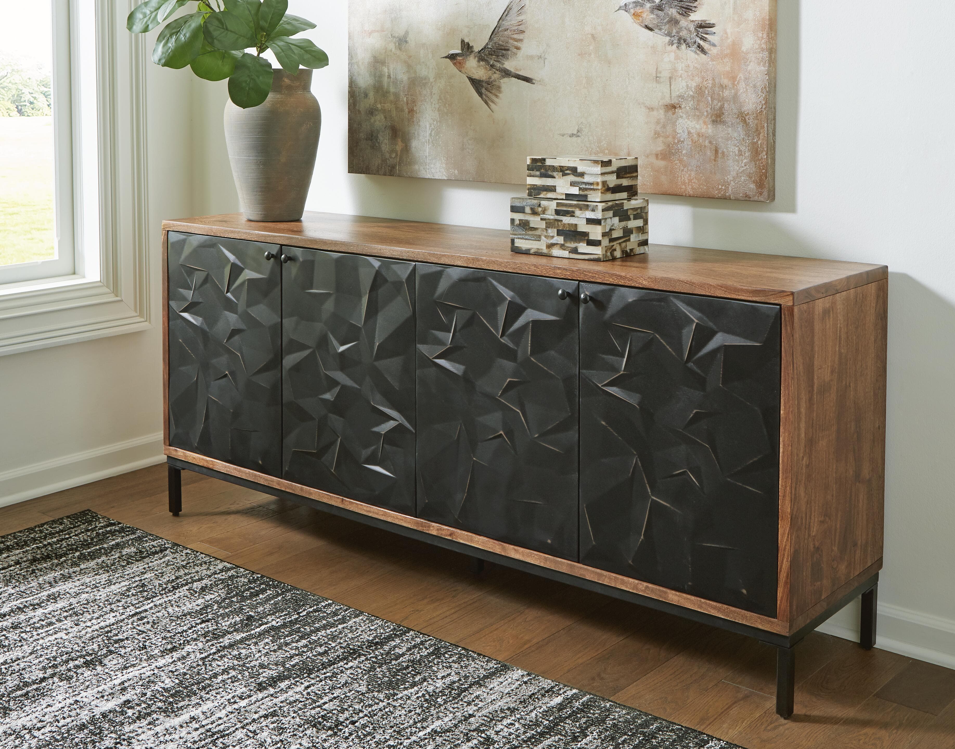 Dorannby Accent Cabinet — Black/Gray & Brown/Beige — view 2