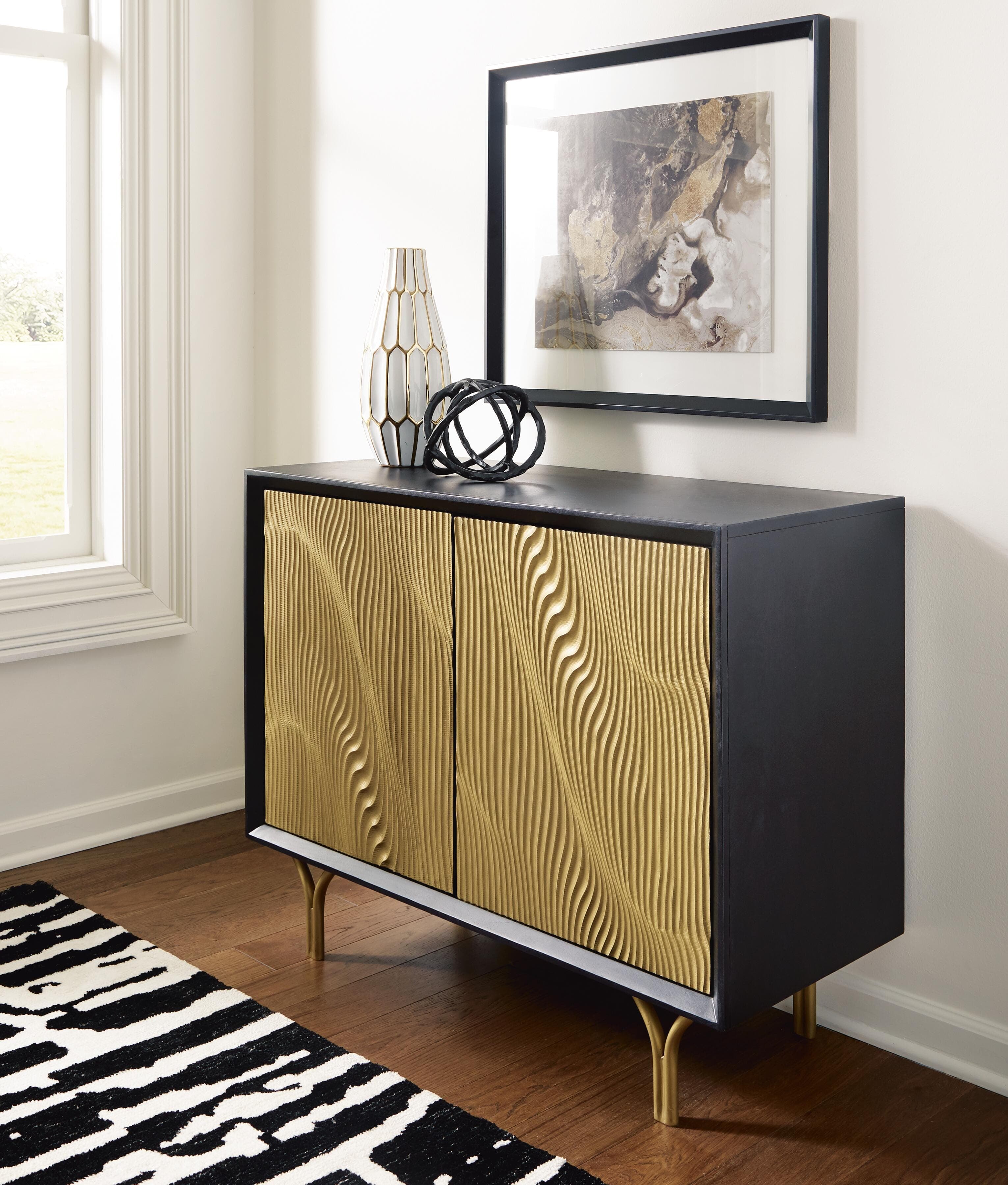 Tayner Accent Cabinet — Black/Gray — view 2