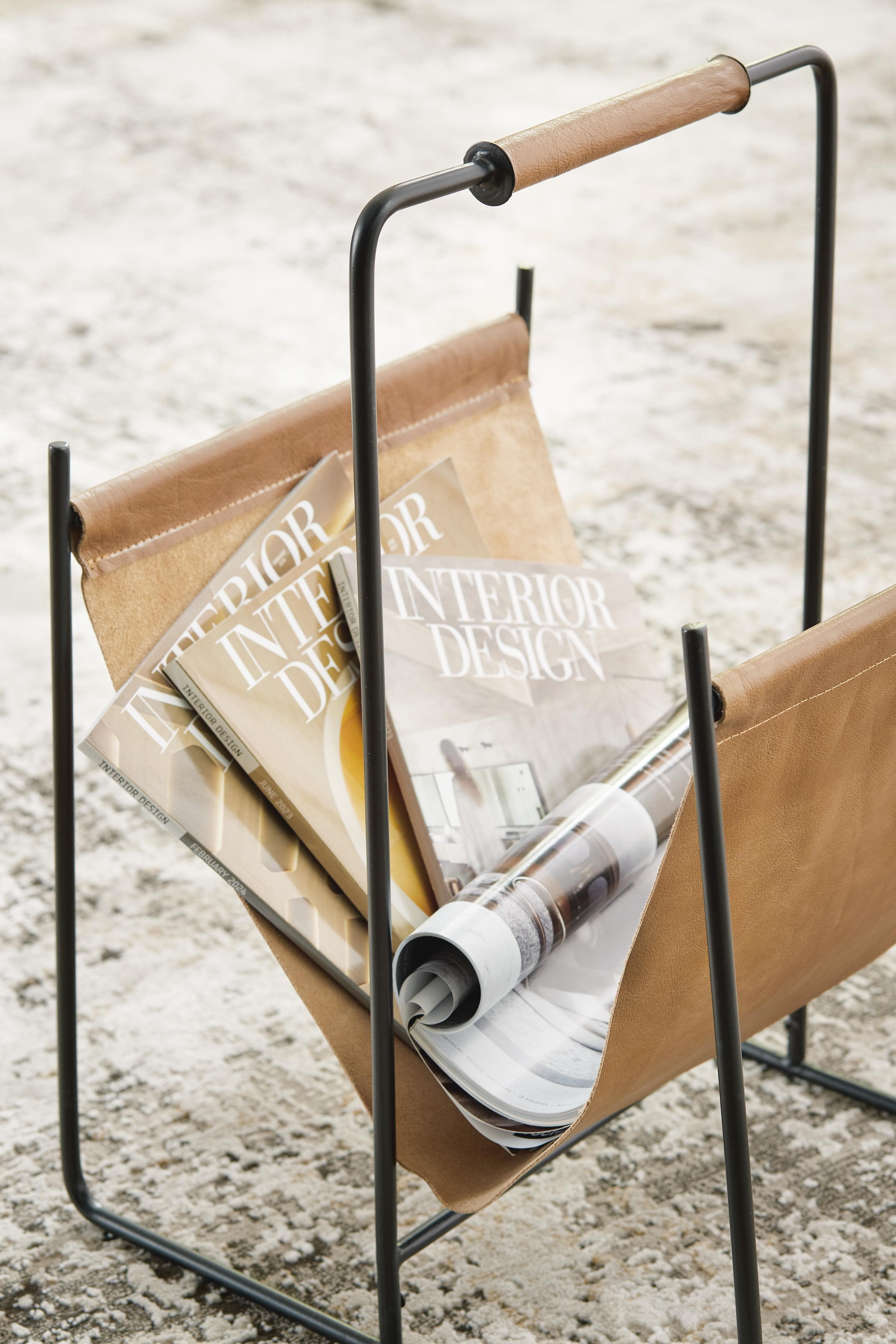Faronworth Magazine Rack — Black/Gray & Brown/Beige — view 5