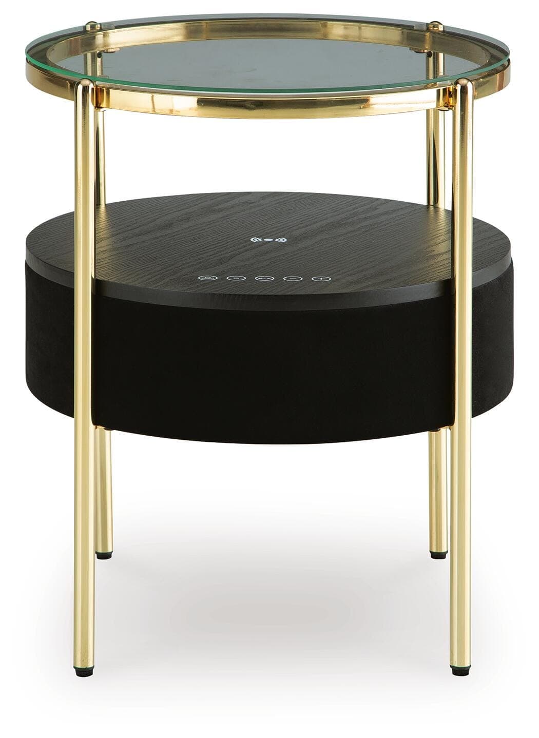 Nedman Accent Table with Speaker — Metallic & Black/Gray — view 3