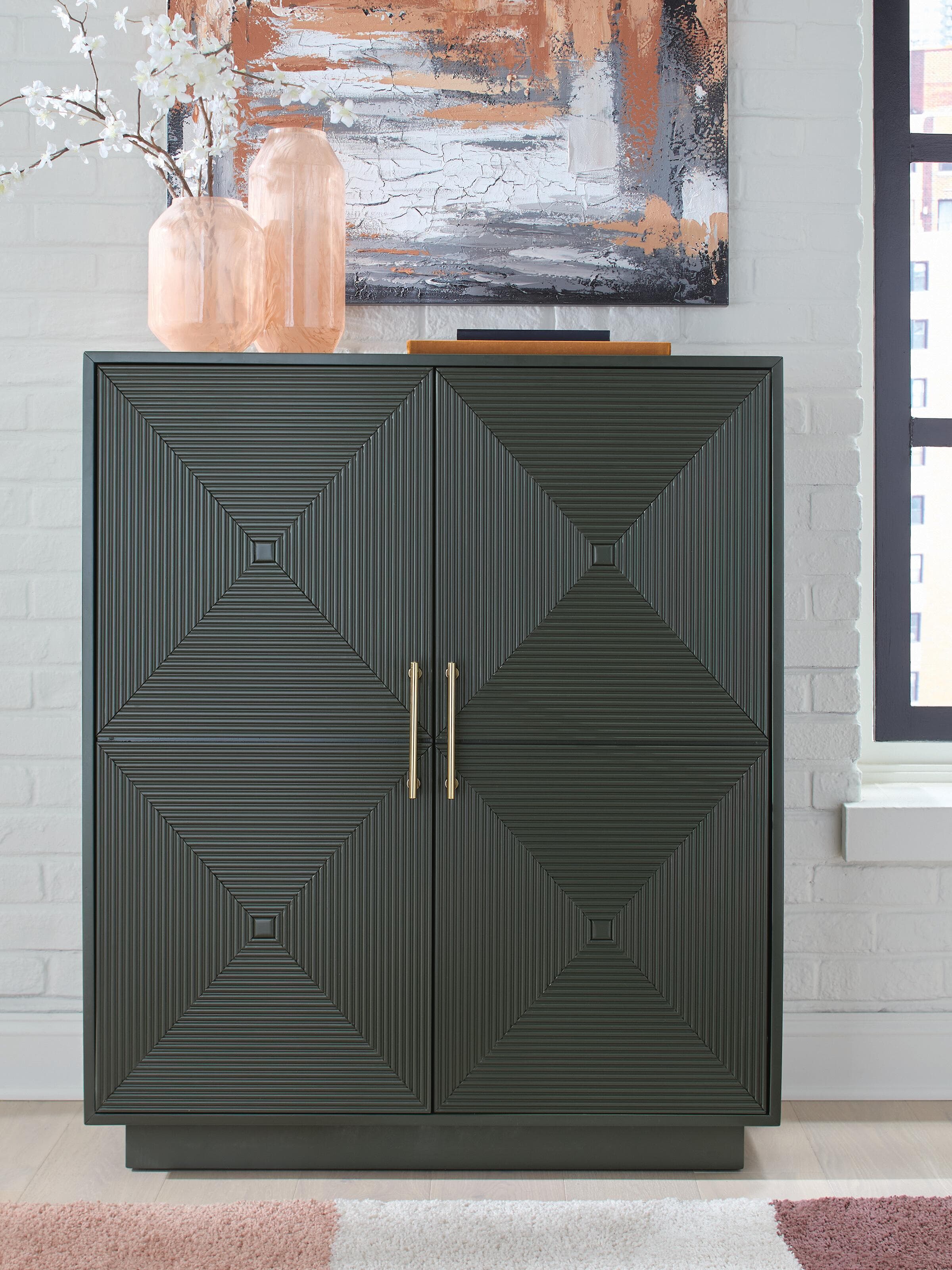 Geirwood Accent Cabinet — Metallic & Green — view 2
