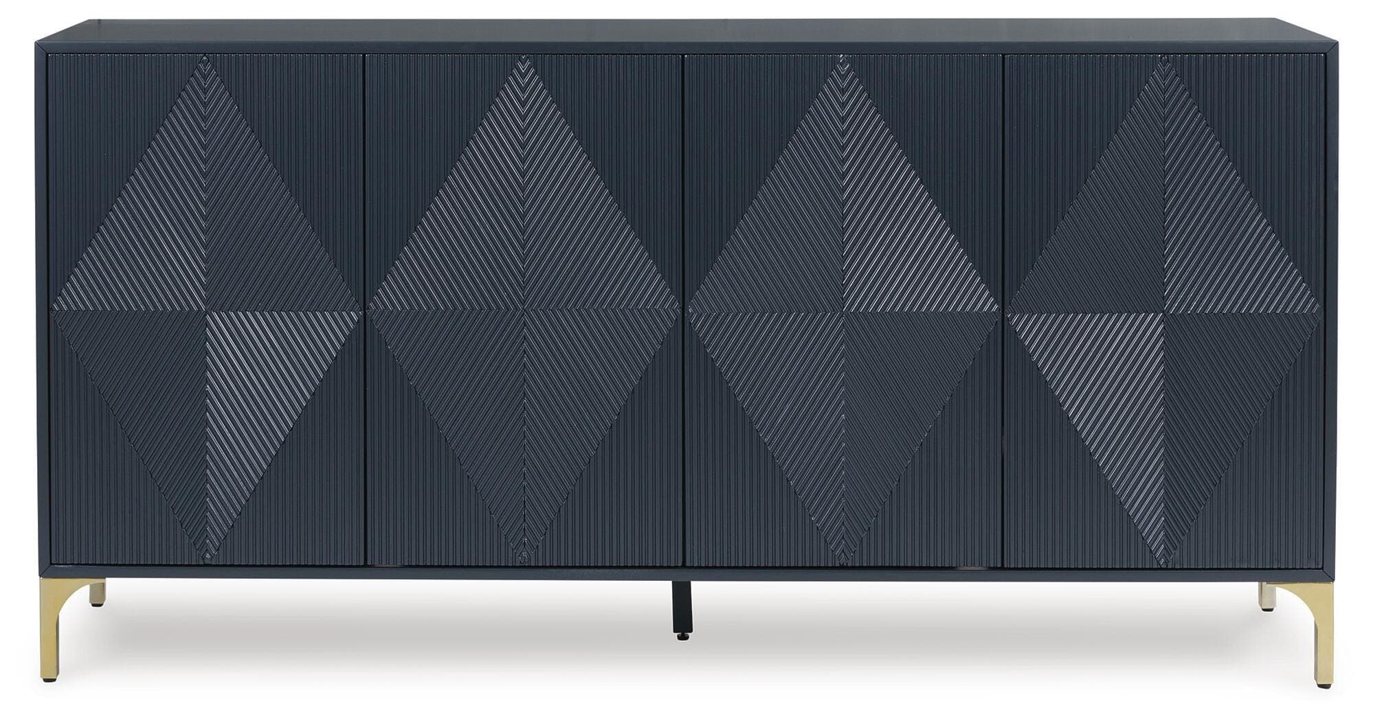 Loirwick Accent Cabinet — Metallic & Blue — view 3