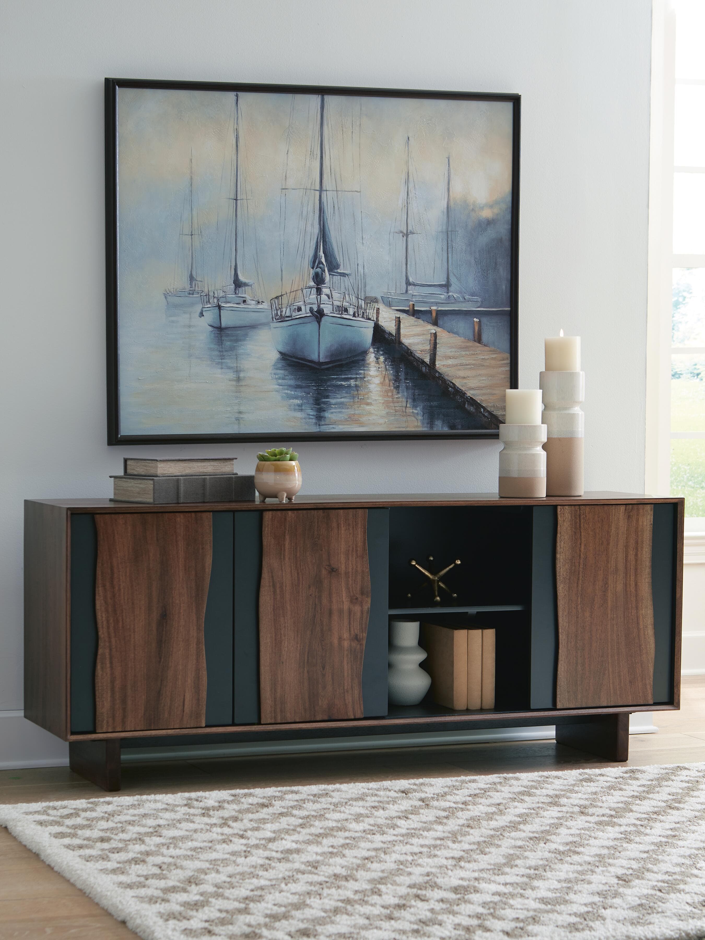 Welby Accent Cabinet — Black/Gray, Brown/Beige & Natural — view 2