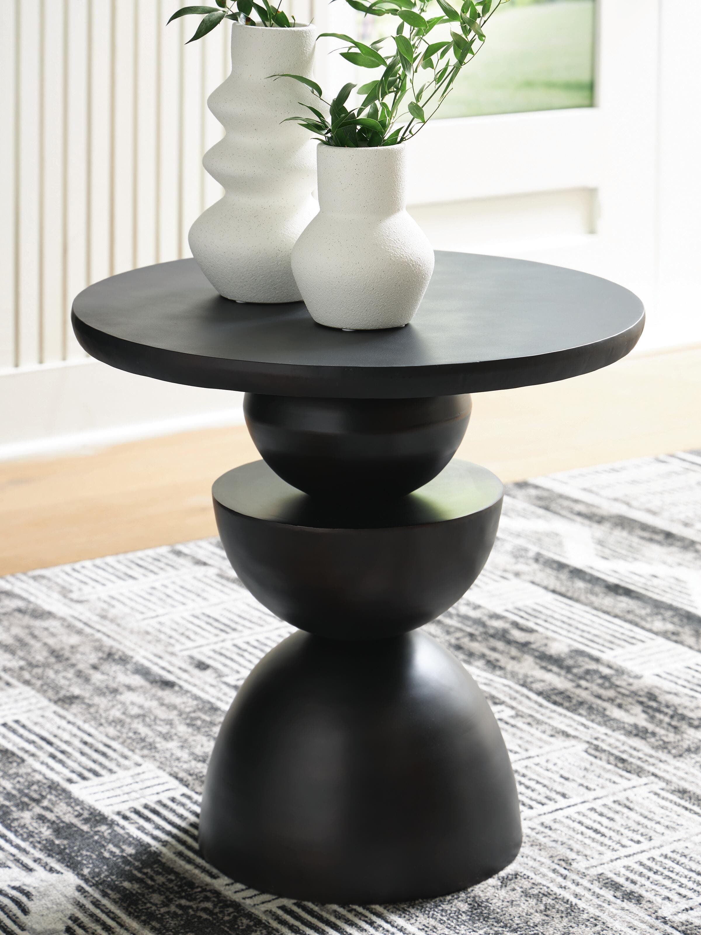 Kurtson Accent Table — Metallic & Brown/Beige — view 2