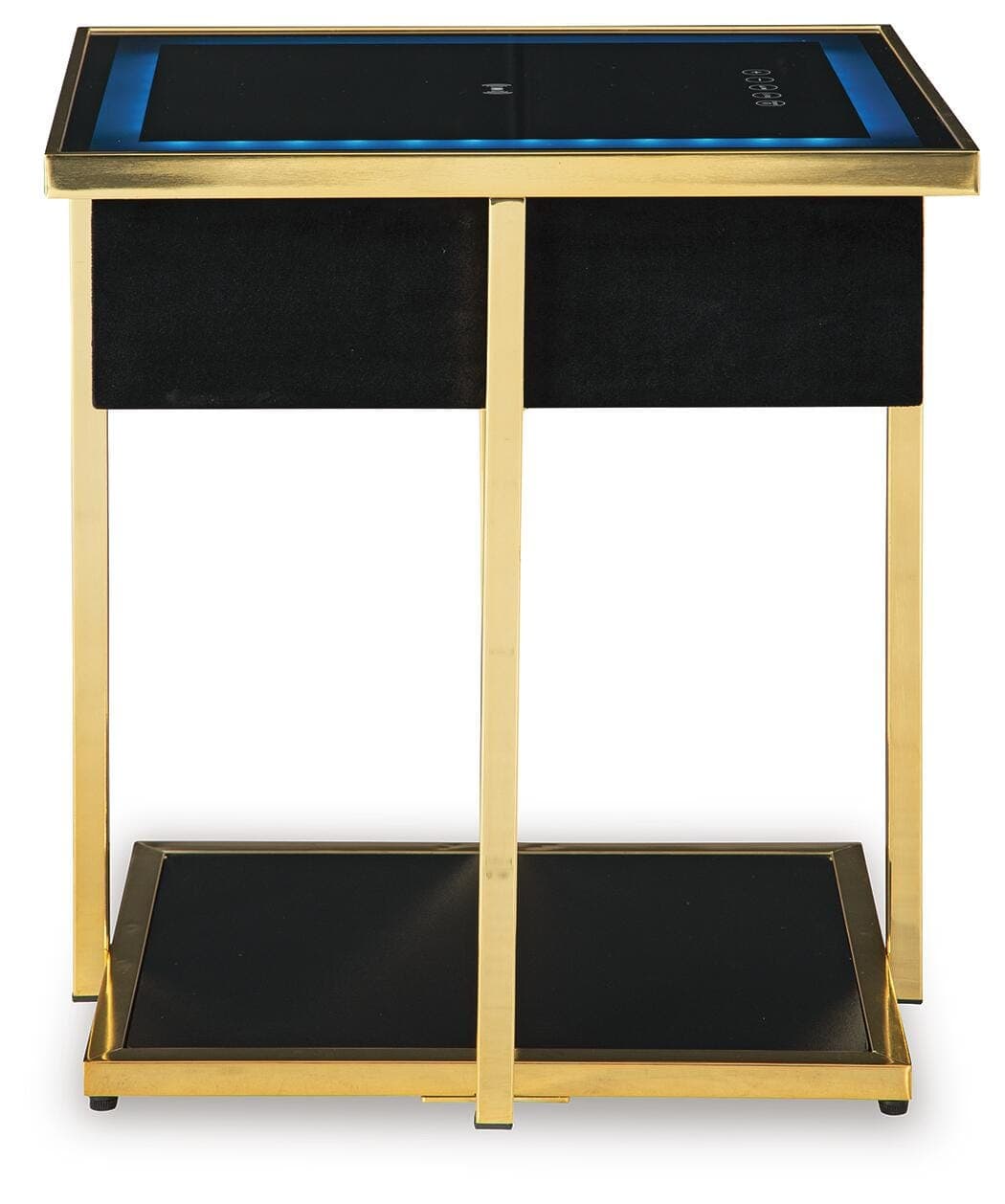 Rexwell Accent Table with Speaker — Metallic, Yellow & Black/Gray — view 4