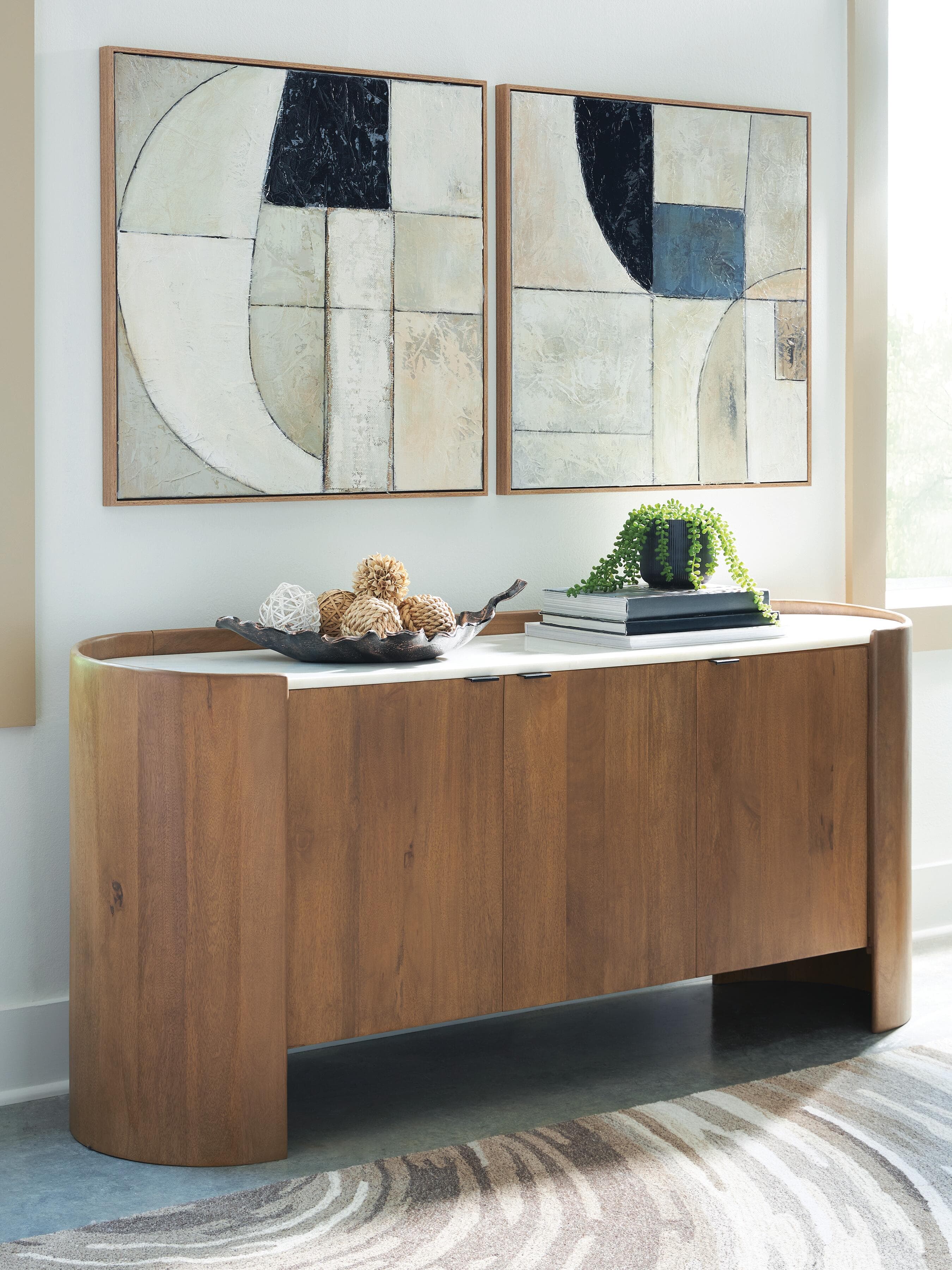 Fitzroy Accent Cabinet — Brown/White — view 2