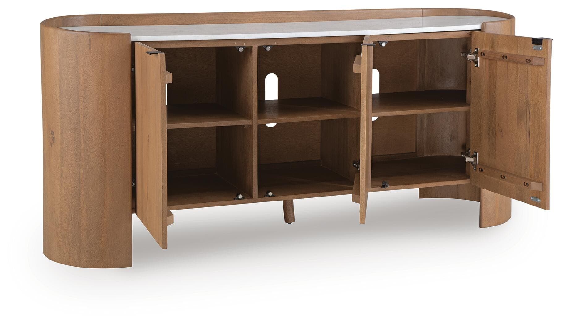 Fitzroy Accent Cabinet — Brown/White — view 3