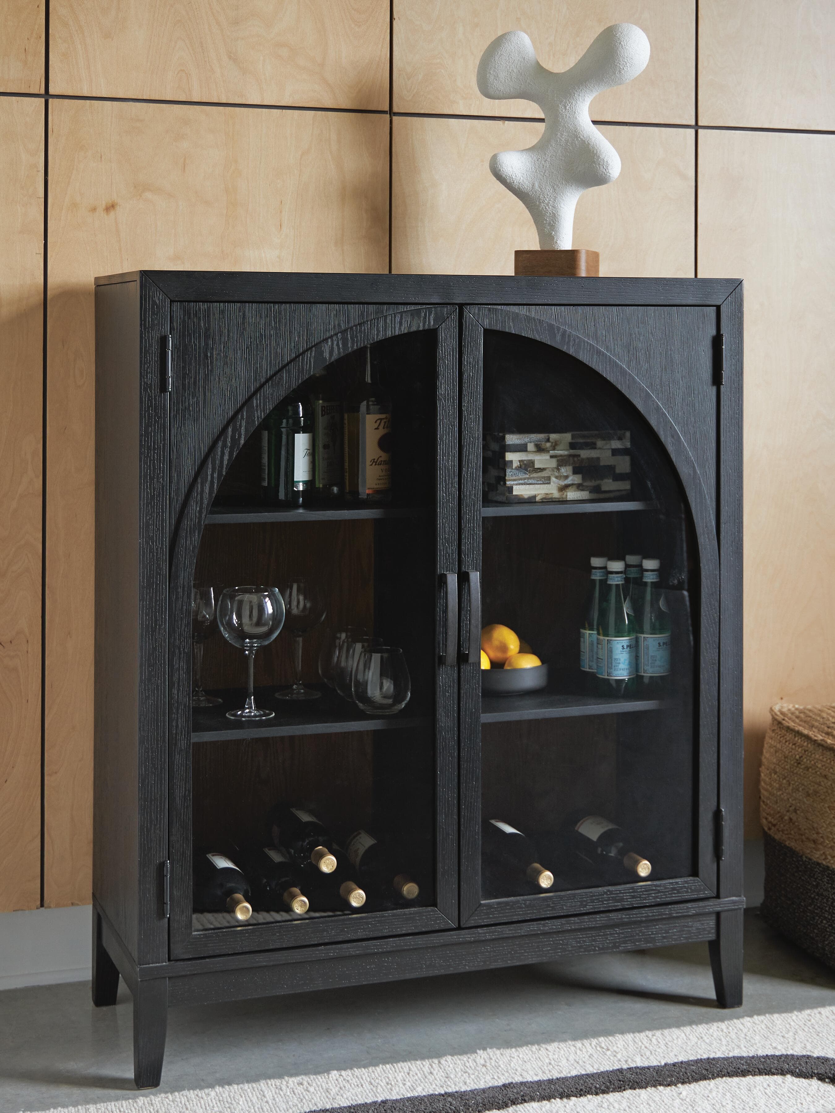 Armenleigh Accent Cabinet — Black/Brown — view 2