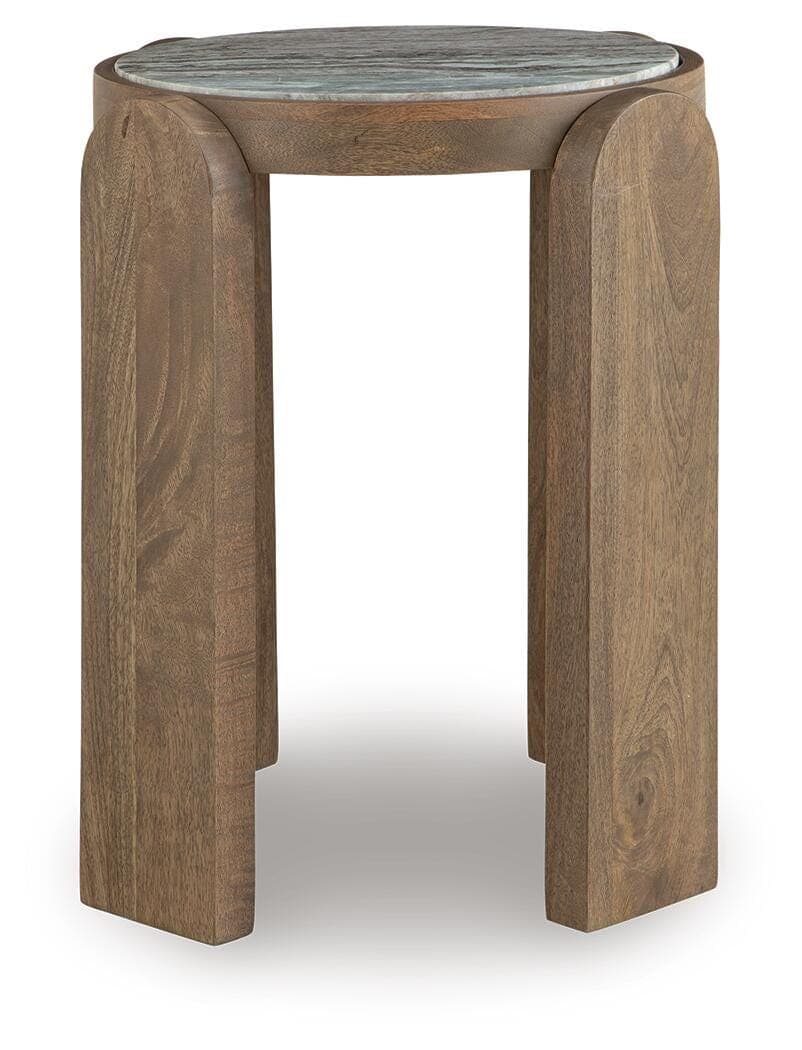 Gavrilley Accent Table — Gray/White/Brown — view 3