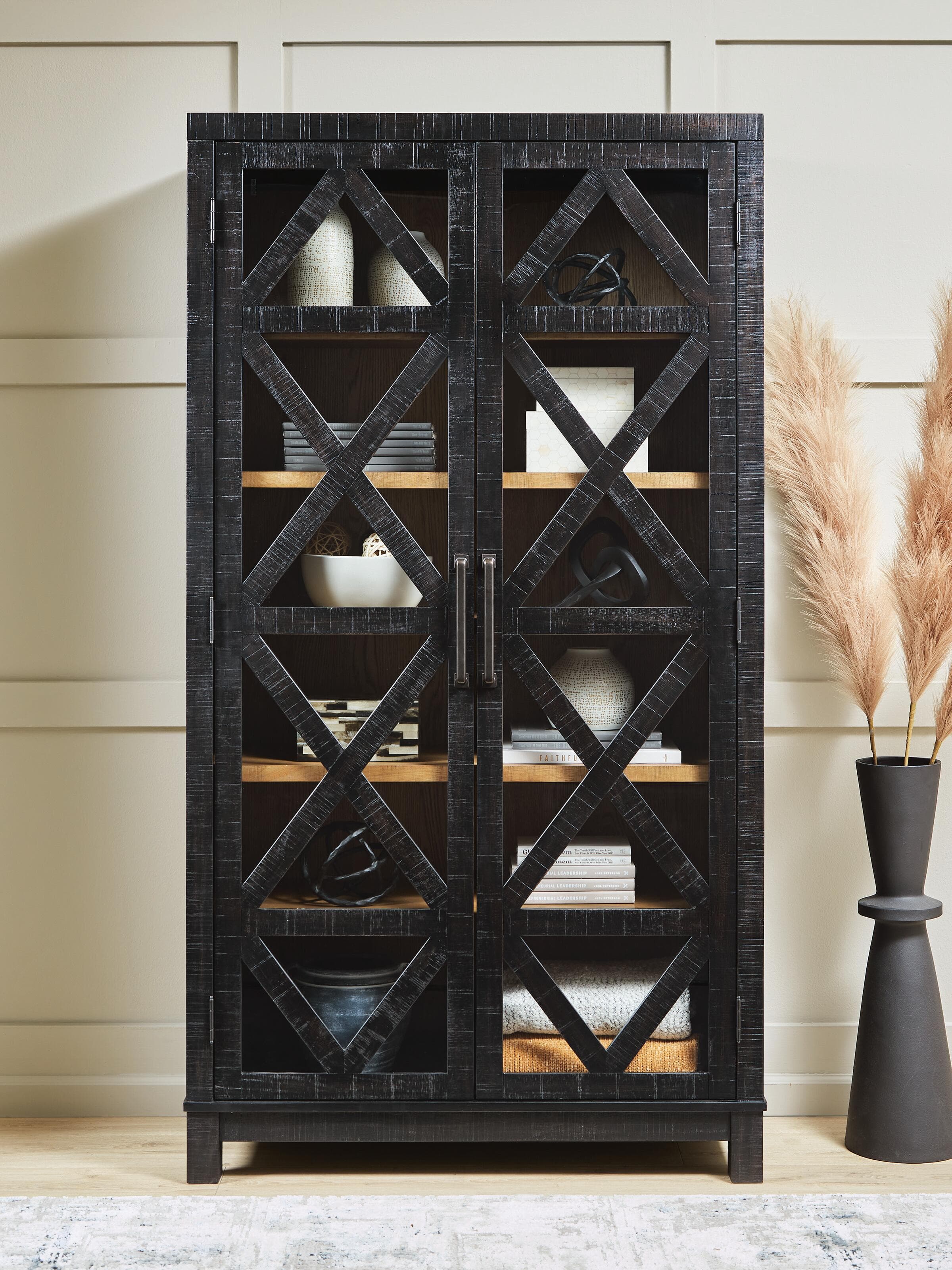 Christop Accent Cabinet — Black/Brown — view 2